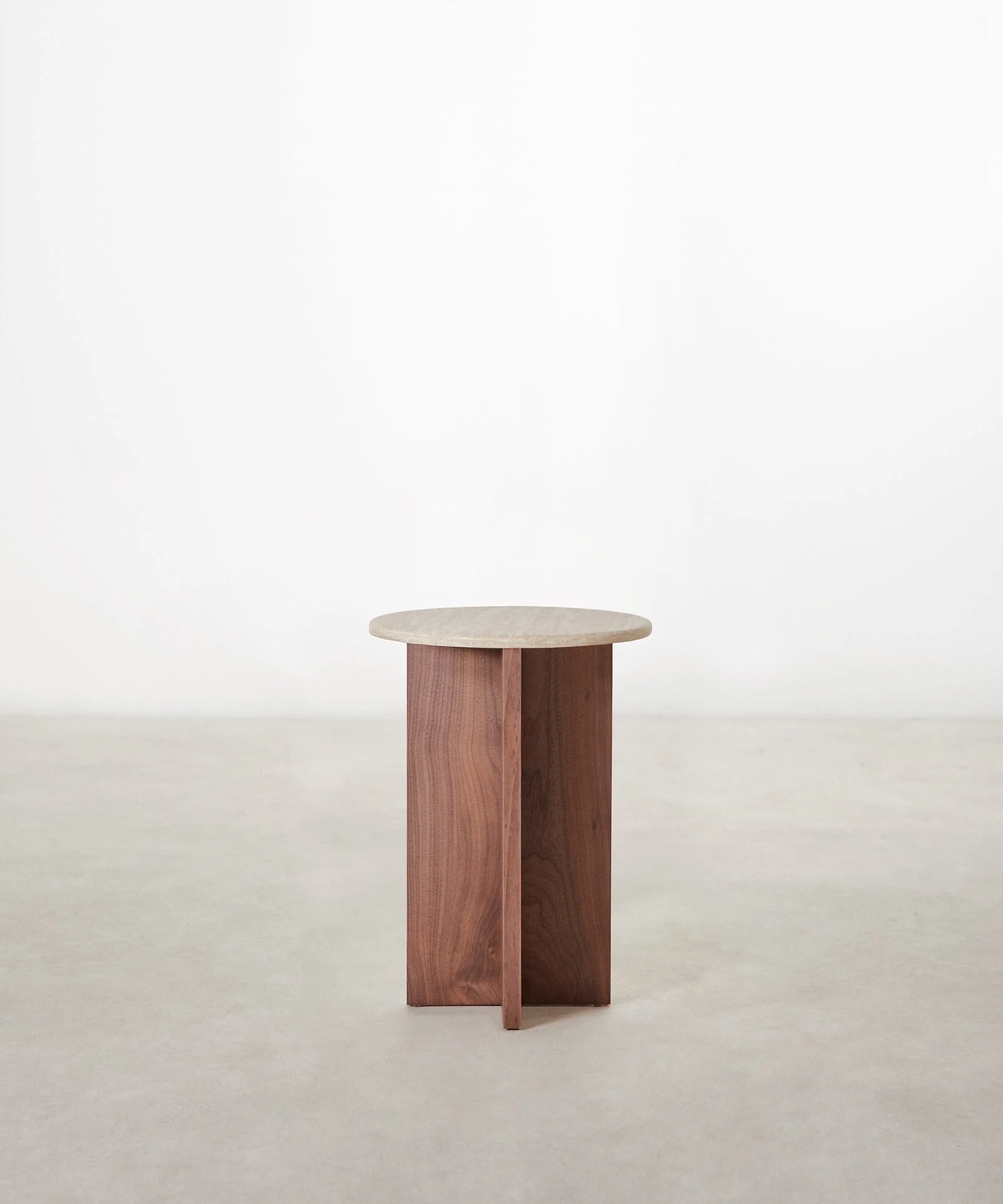 Mesa Auxiliar en Madera y Travertino Tapia (55x40)