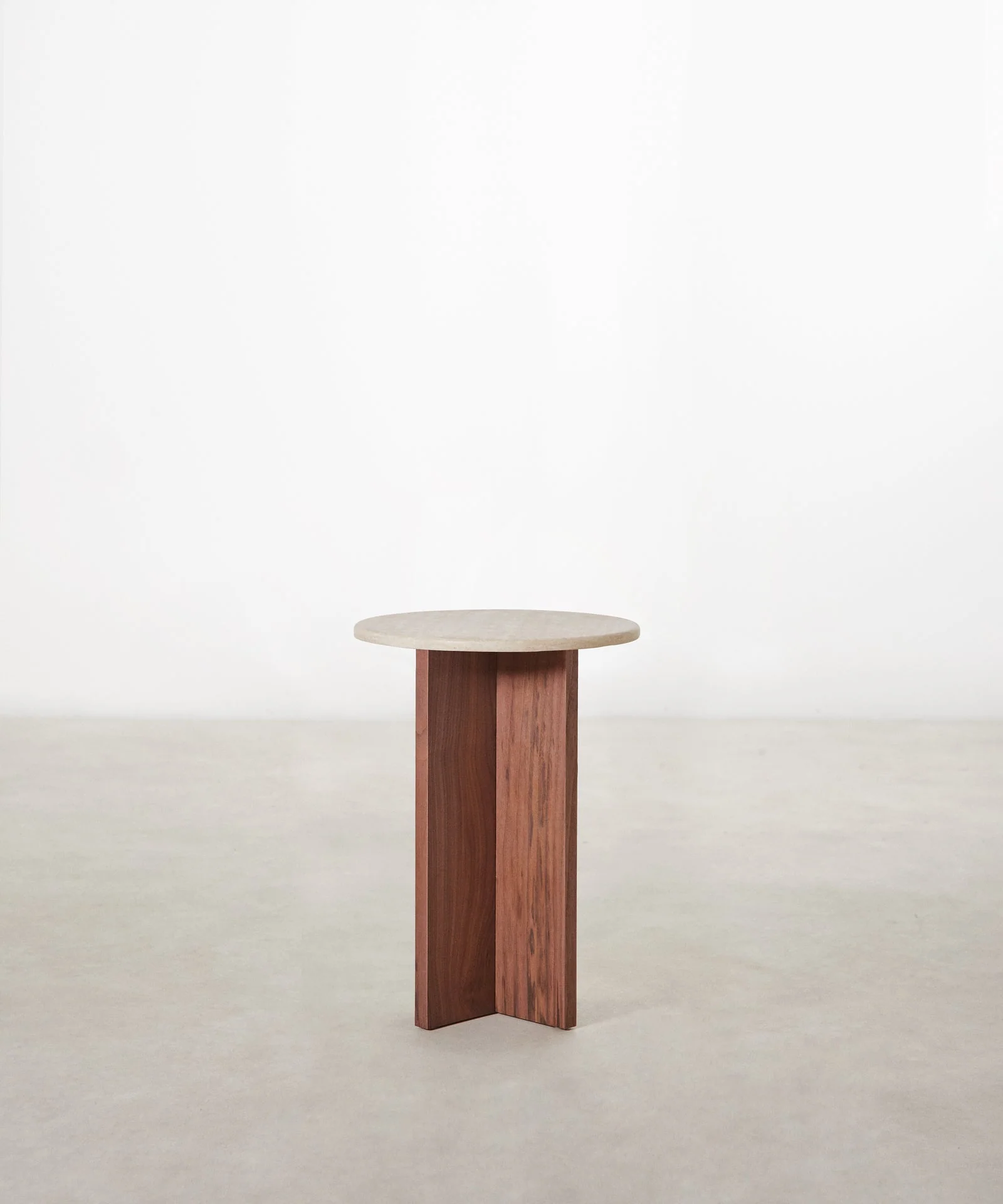 Mesa Auxiliar en Madera y Travertino Tapia (55x40) - Image 3