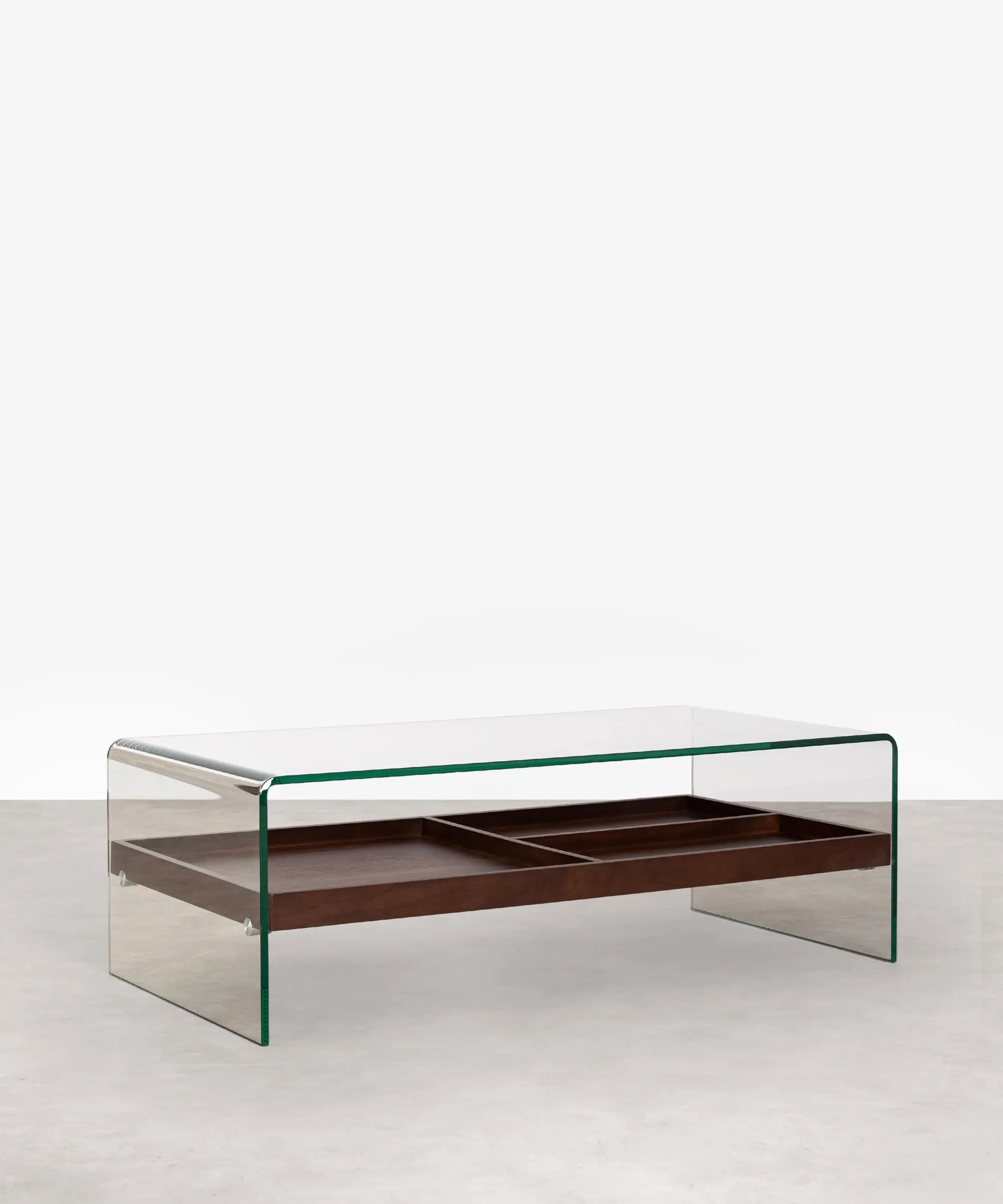 Mesa Centro de Cristal Templado y Madera Corina (110x55 cm) - Image 3