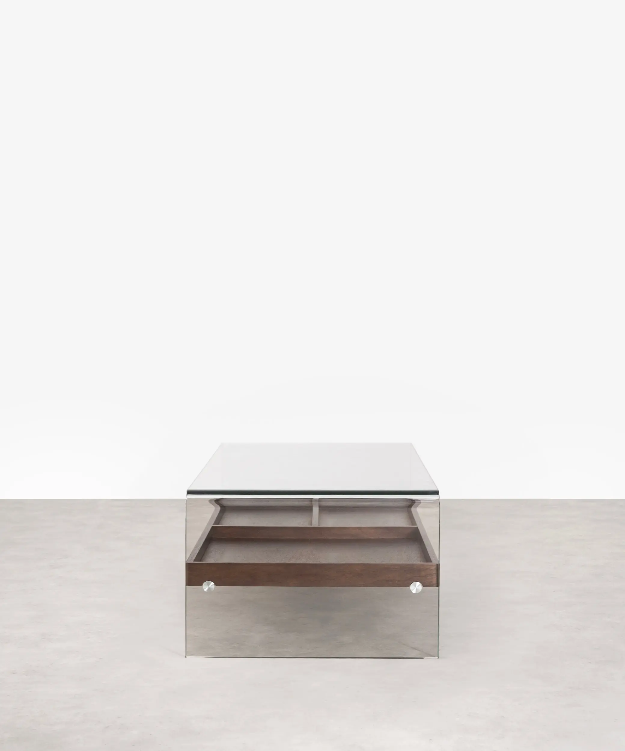 Mesa Centro de Cristal Templado y Madera Corina (110x55 cm) - Image 5