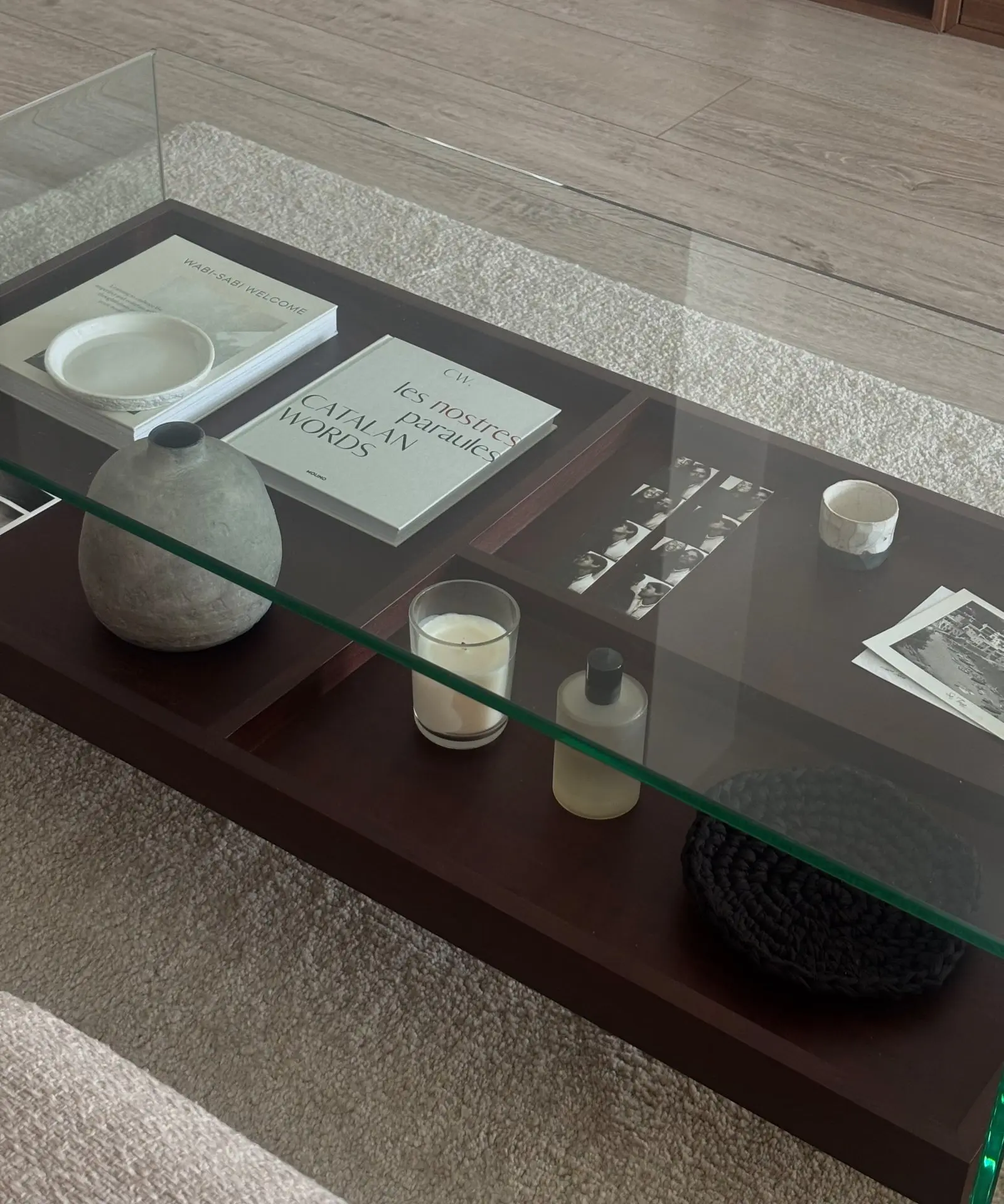 Mesa Centro de Cristal Templado y Madera Corina (110x55 cm) - Image 6