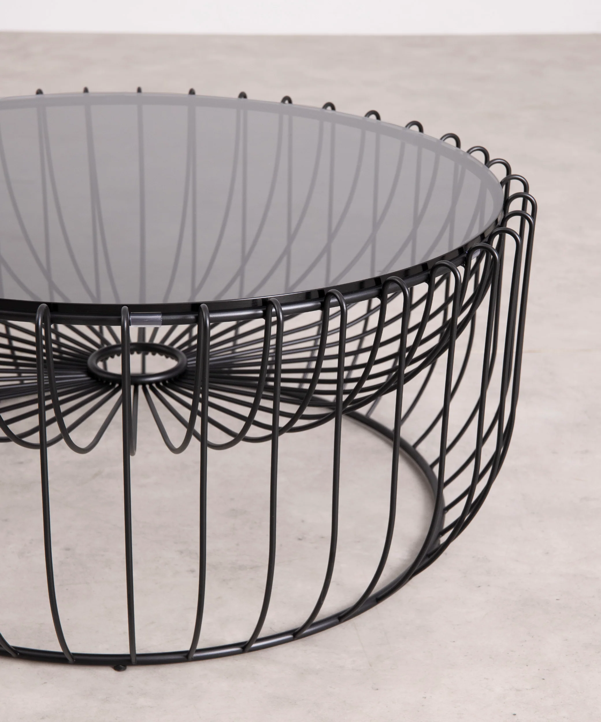 Mesa de Centro Redonda en Cristal Templado y Metal Katrin (Φ74.5 cm) - Image 4