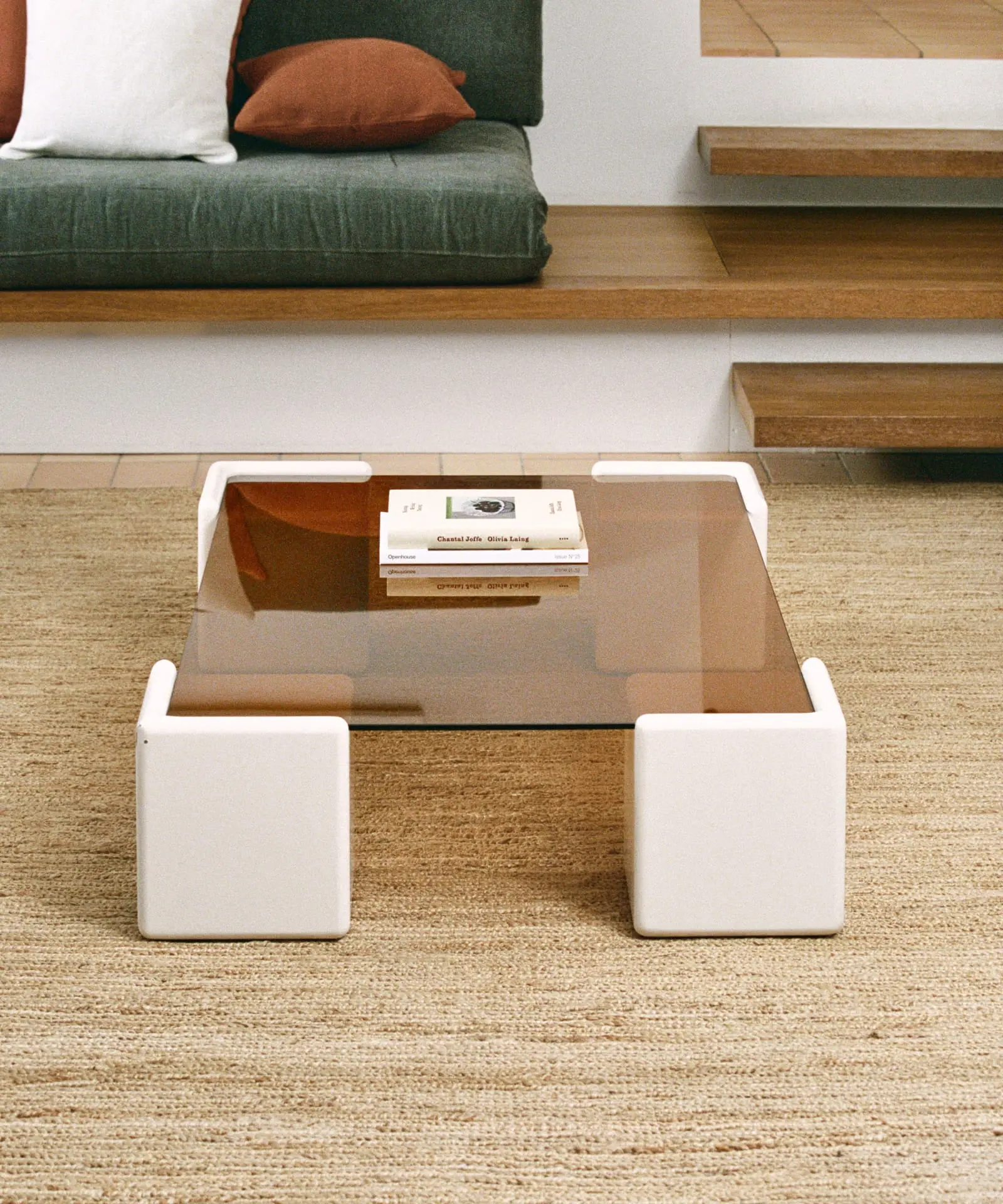 Mesa de Centro Rectangular de Cristal y Madera Lacada Denna (120x80cm) - Image 5