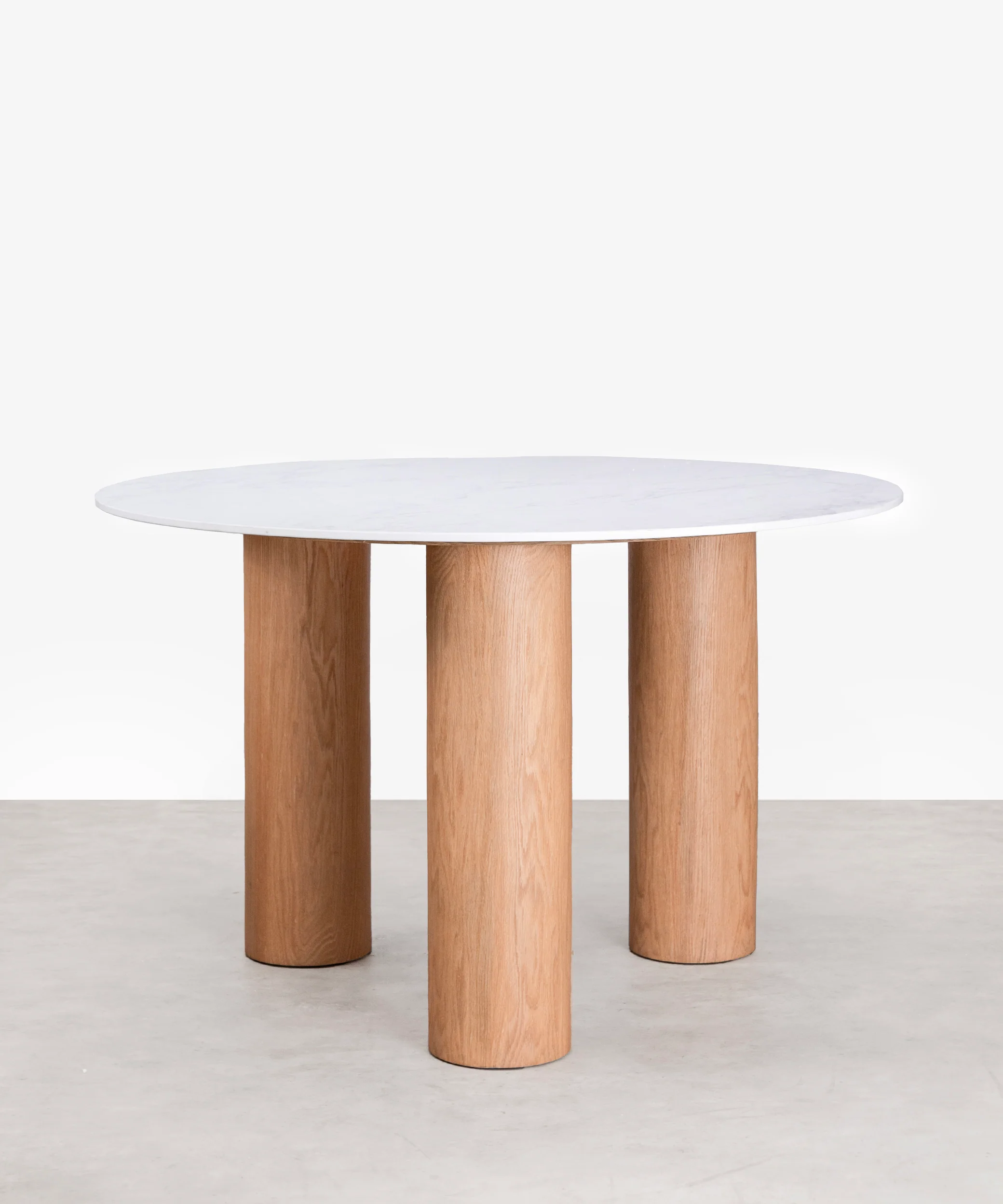 Mesa de Comedor Redonda en Madera y Mármol Anetta (120 cm) - Image 6