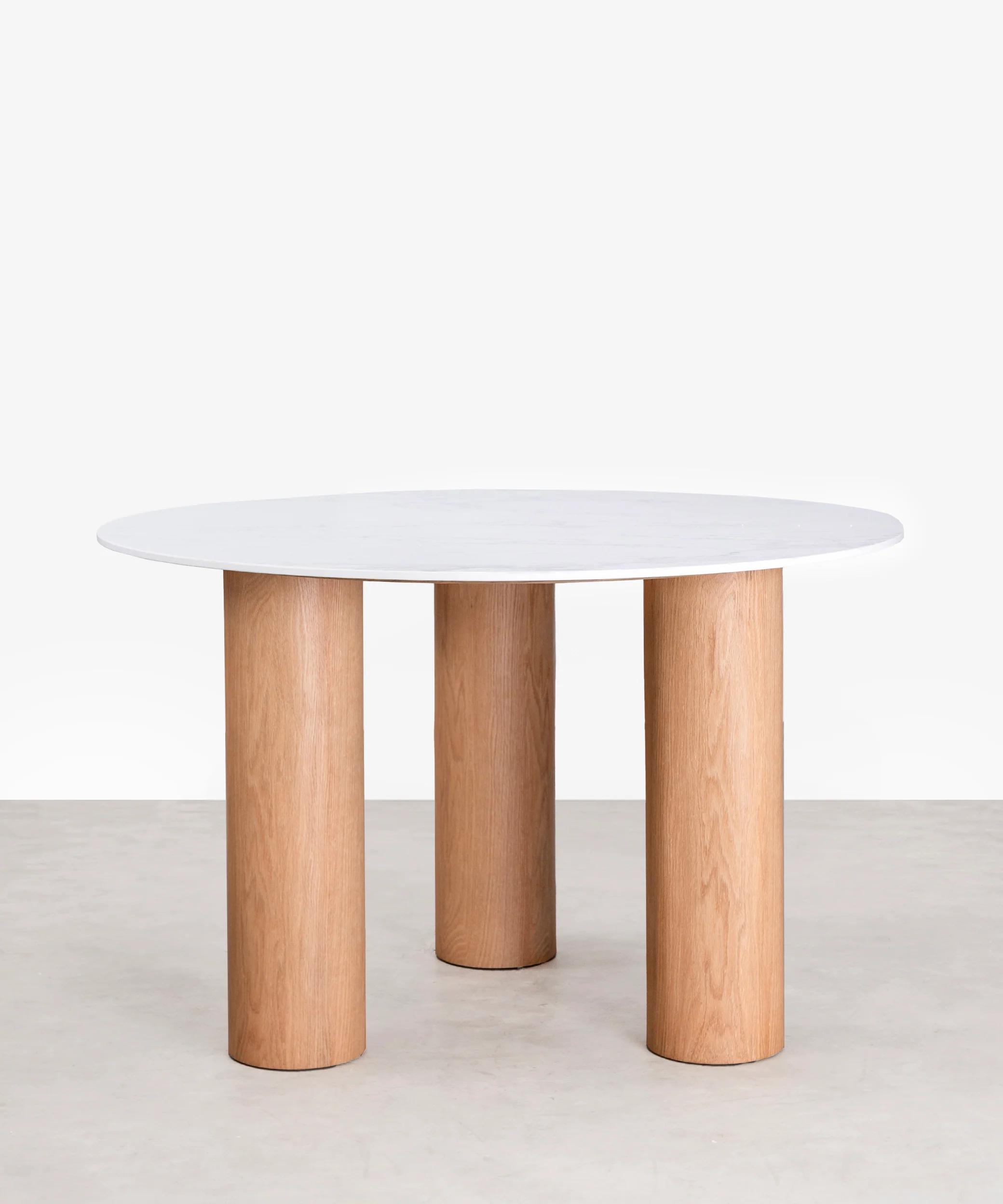 Mesa de Comedor Redonda en Madera y Mármol Anetta (120 cm) - Image 8