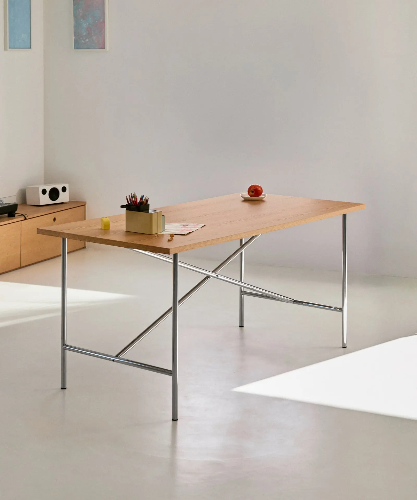 Mesa de Comedor Rectangular en Madera y Metal Minel (160x80cm)