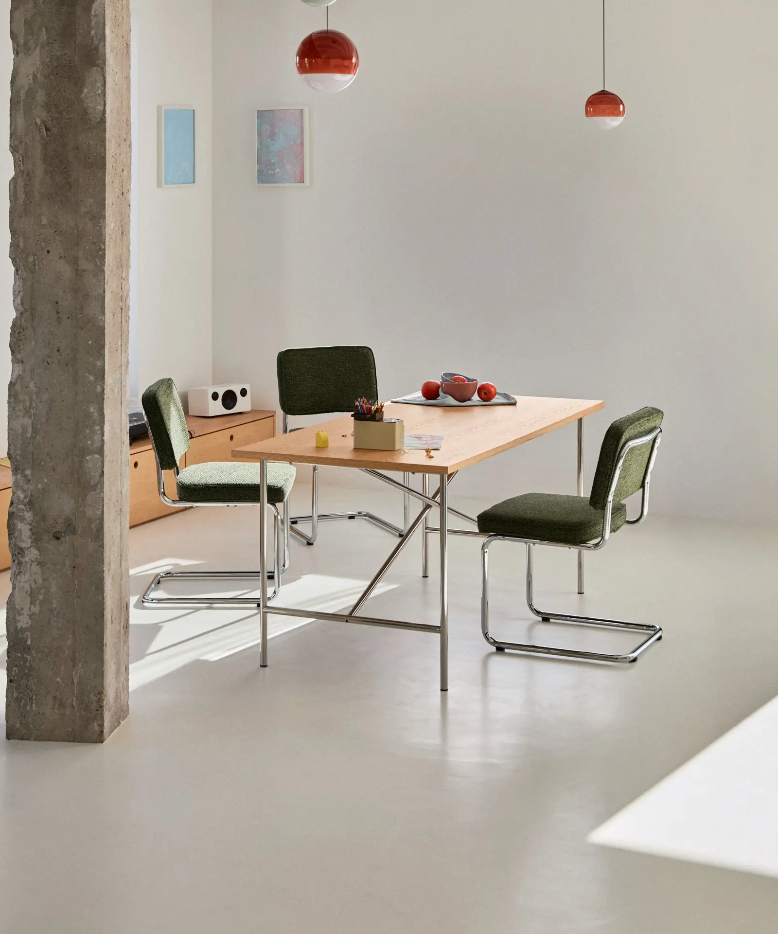 Mesa de Comedor Rectangular en Madera y Metal Minel (160x80cm) - Image 2