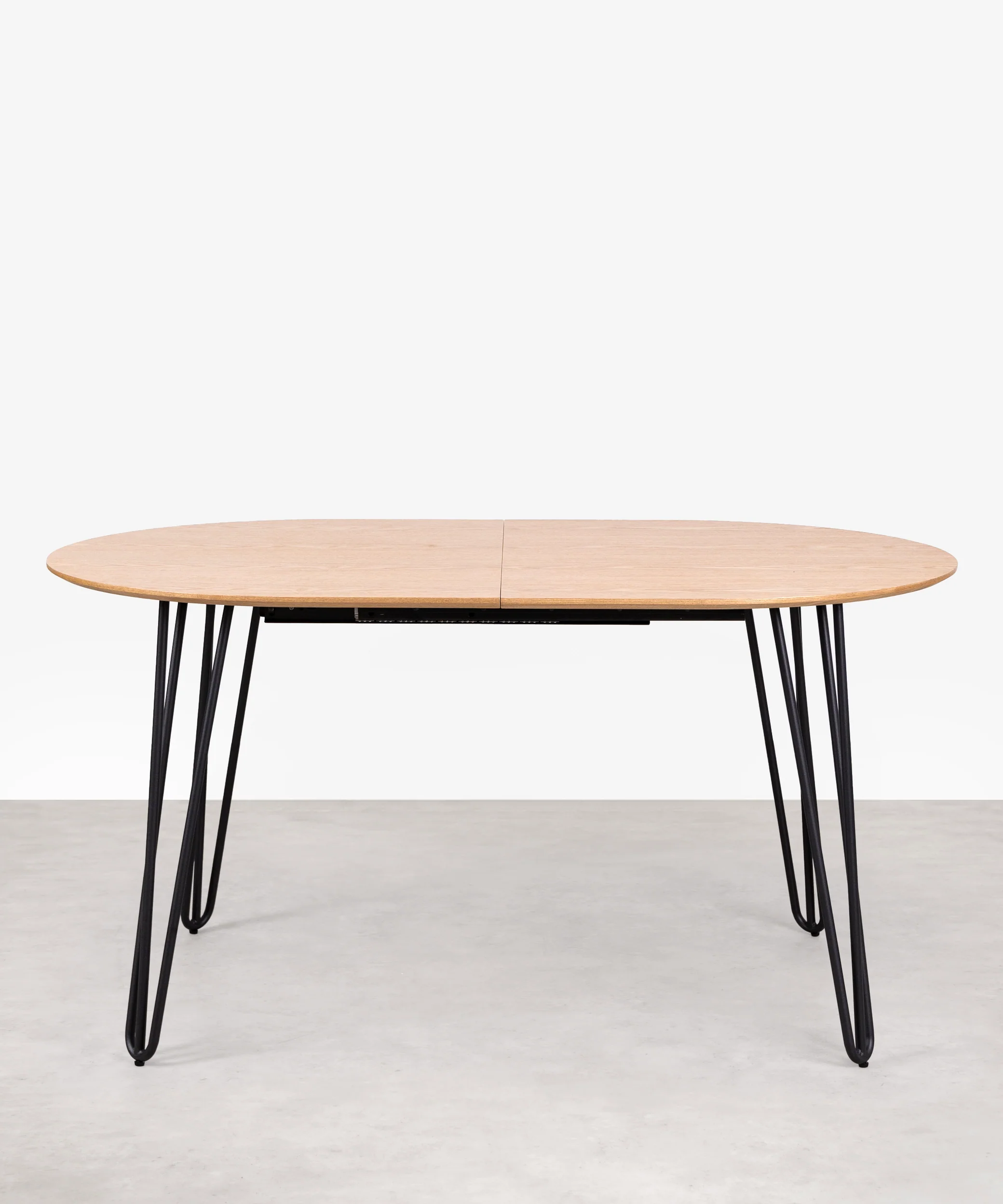 Mesa de Comedor Ovalada Extensible en Madera y Metal Karen (150-210 cm)