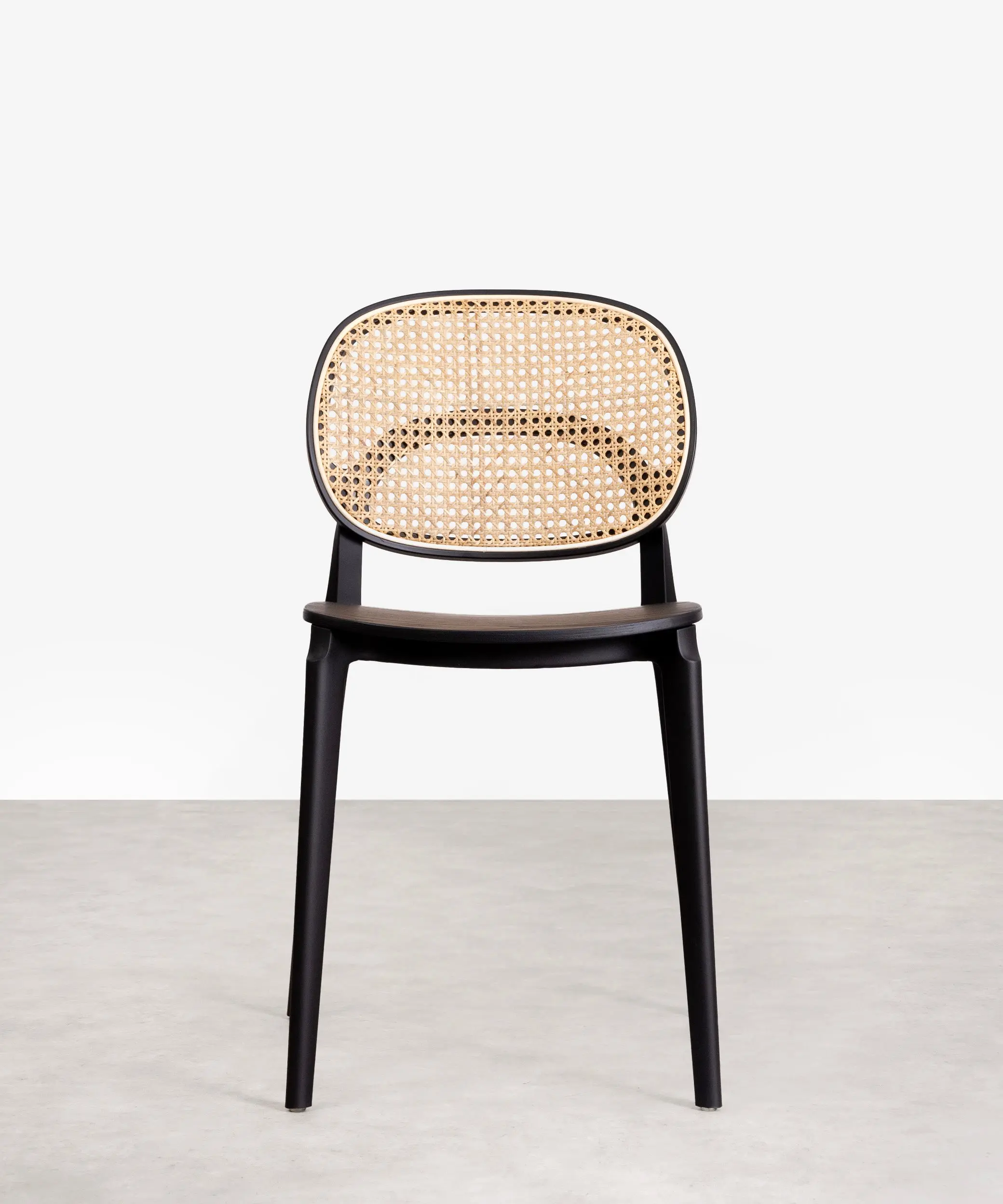 Silla de Comedor en Polipropileno Madera y Ratán Calista - Image 3