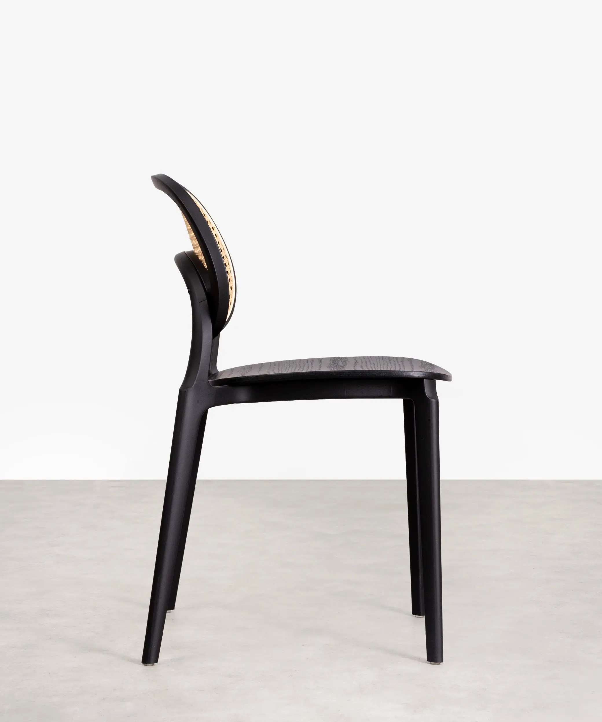 Silla de Comedor en Polipropileno Madera y Ratán Calista - Image 4