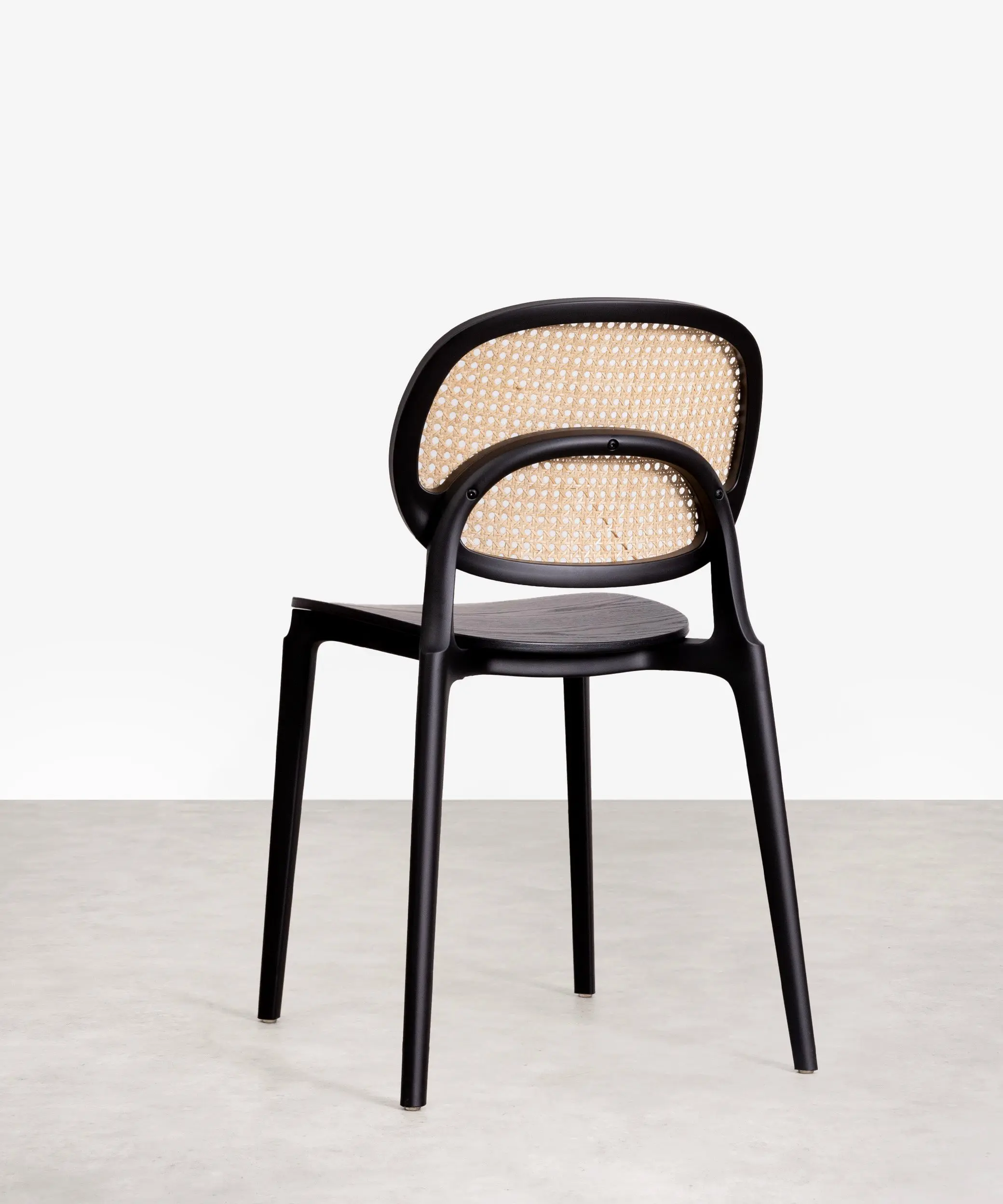 Silla de Comedor en Polipropileno Madera y Ratán Calista - Image 5