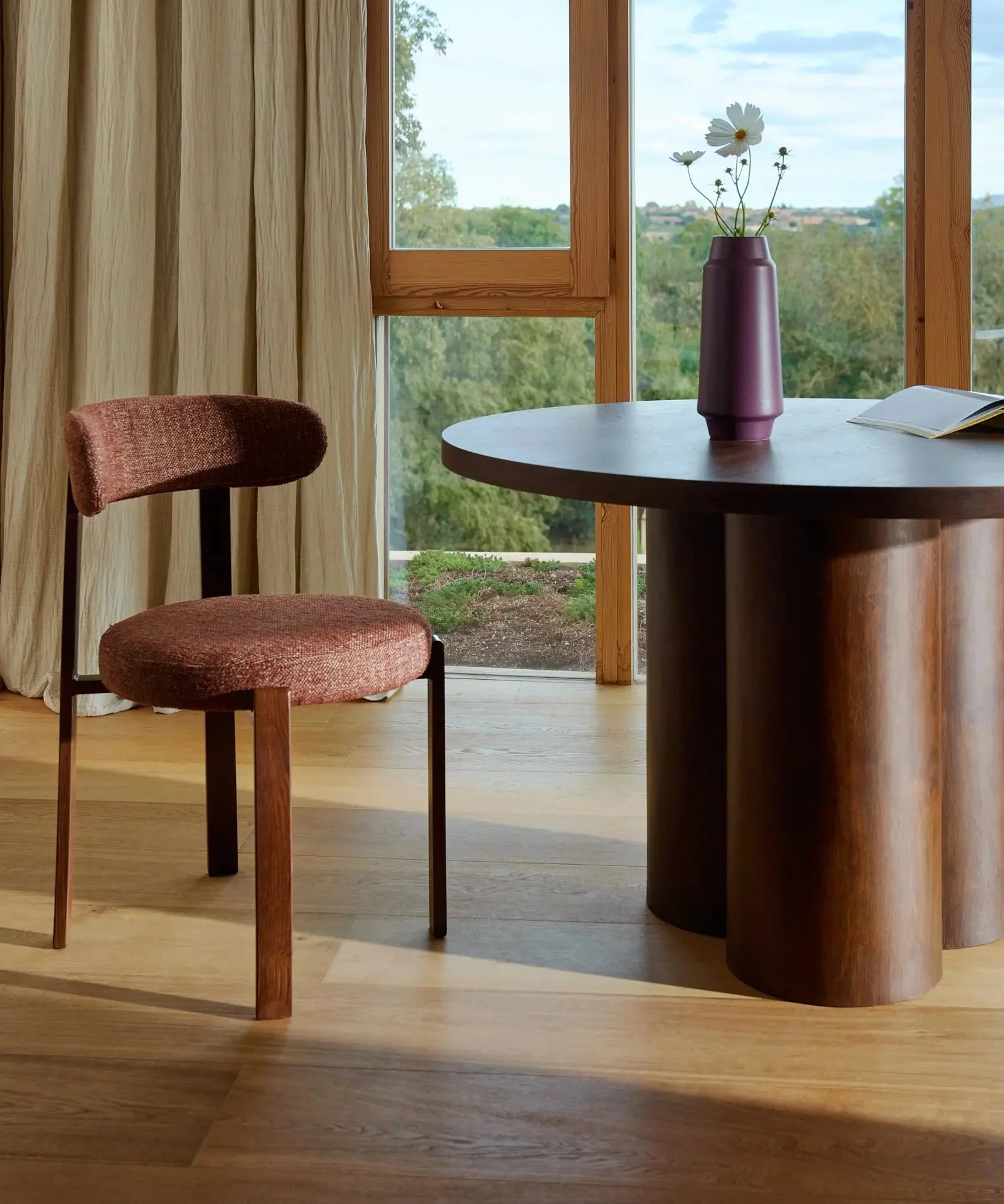 Silla de Comedor Tapizada y en Metal efecto Madera Aura - Image 7
