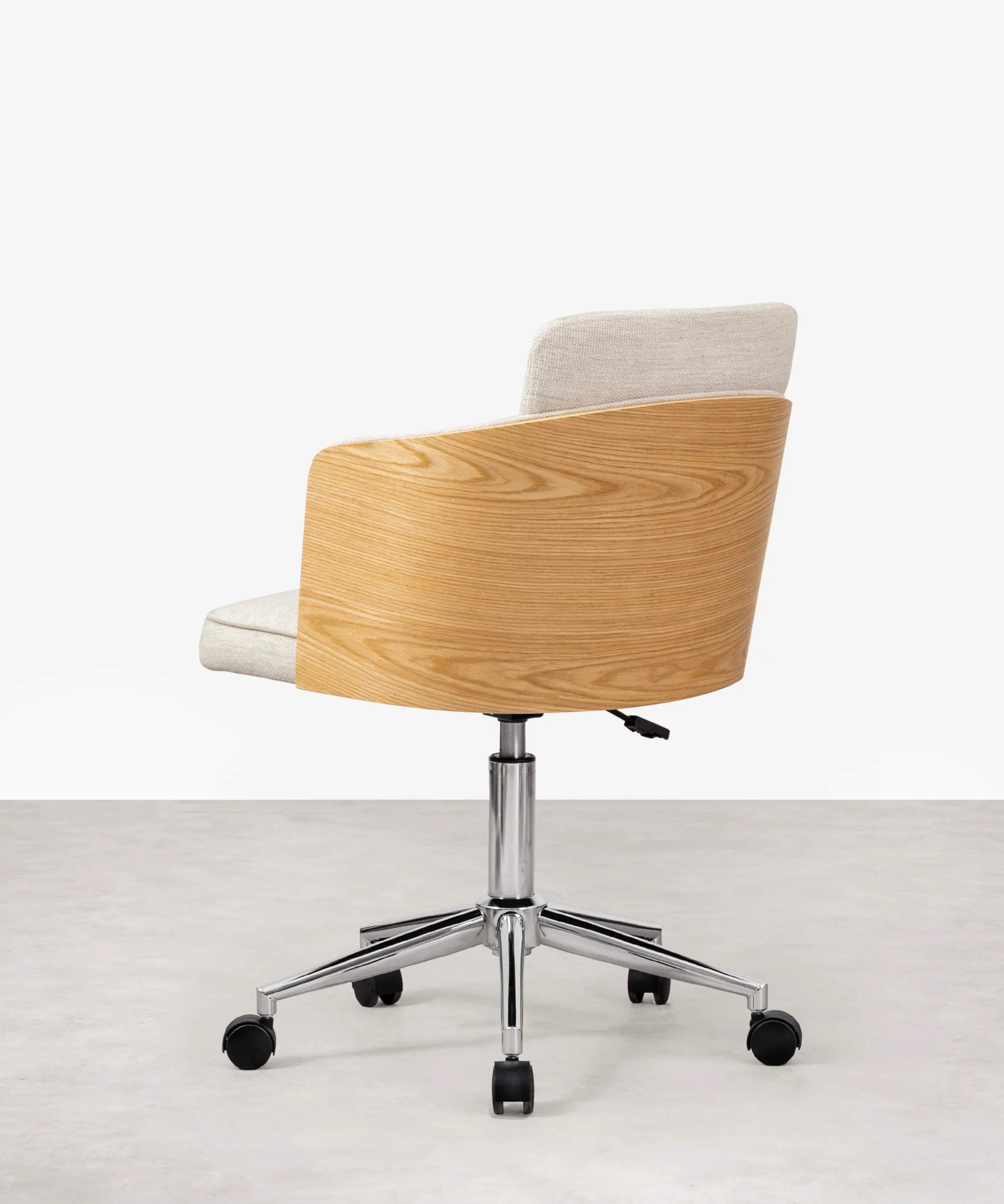 Silla de Escritorio de Madera y Tapizada Ajustable Maddie - Image 5
