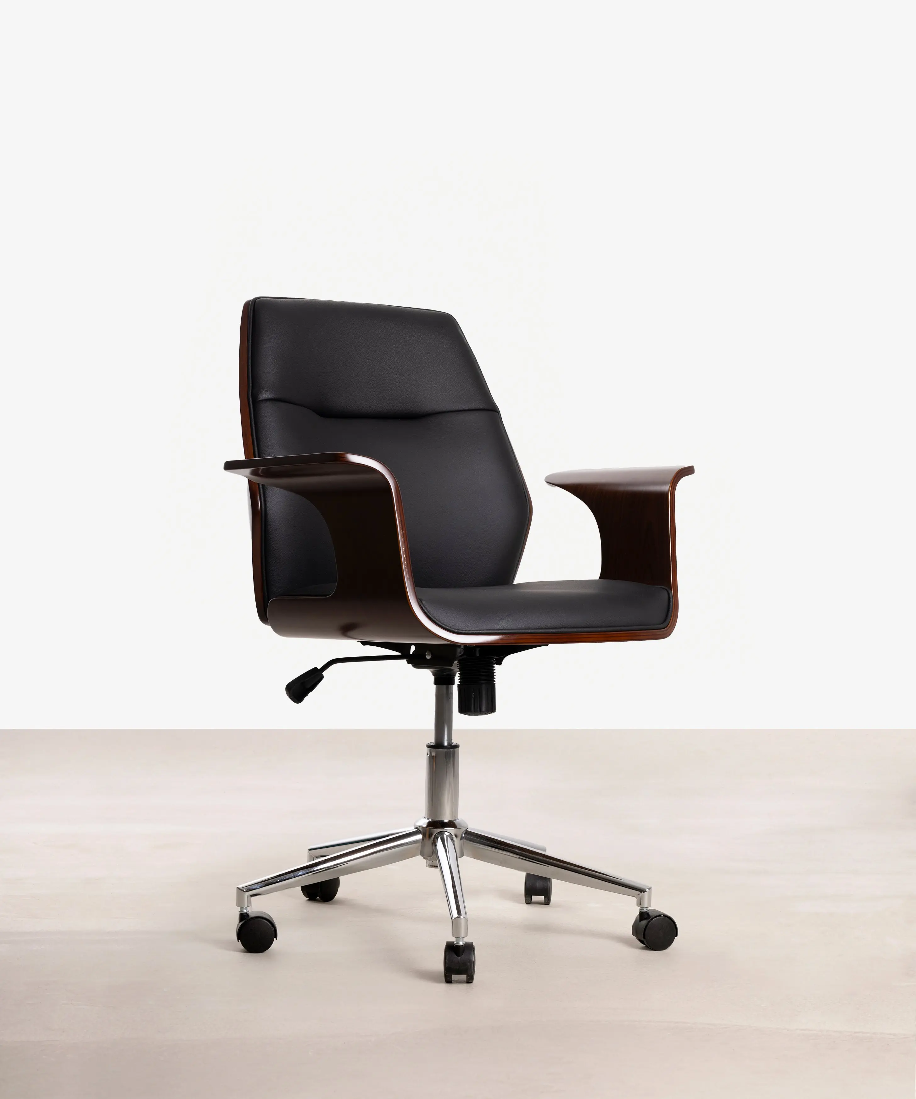 Silla de Escritorio de Polipiel y Madera Malibu - Image 8