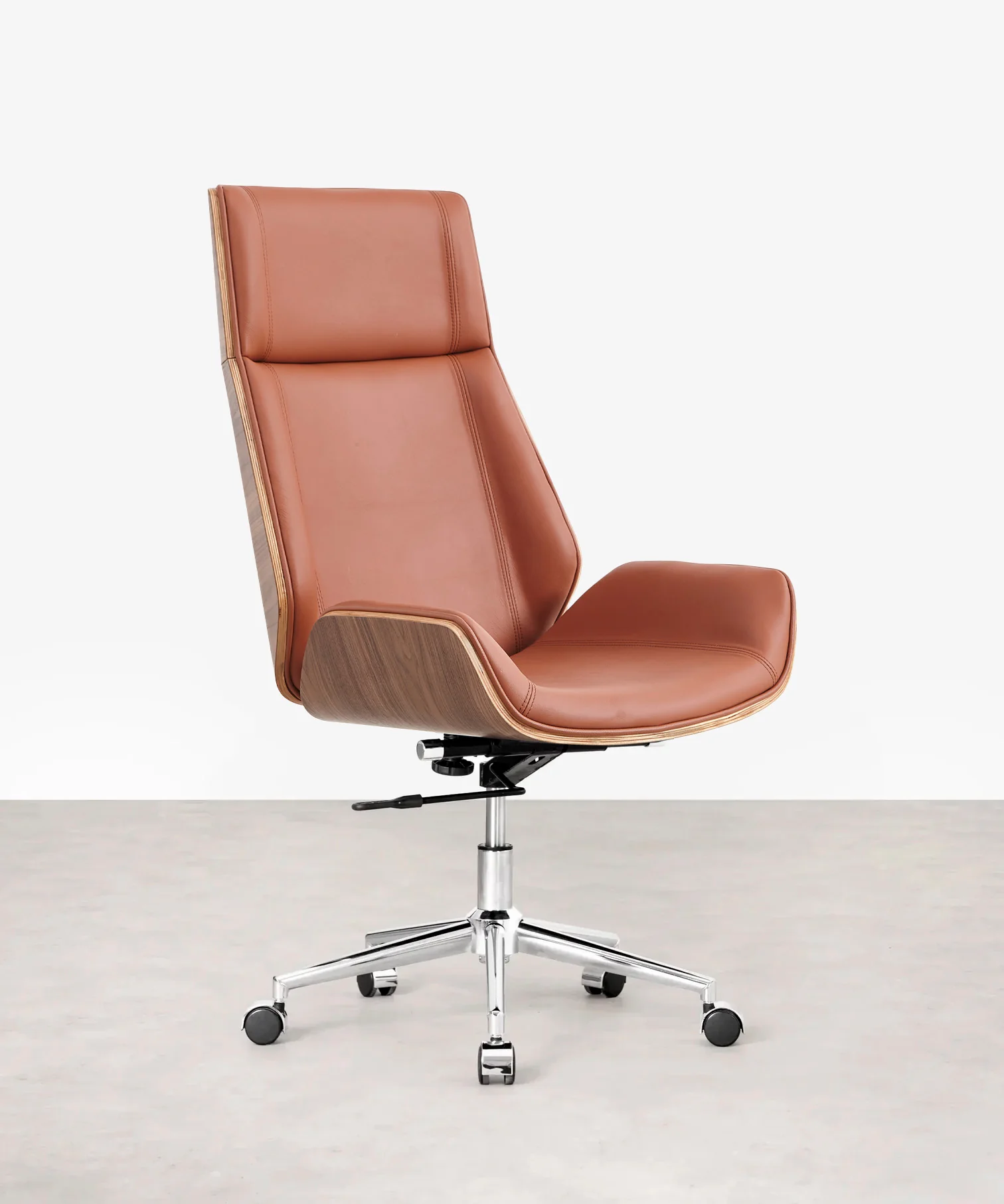 Silla de Escritorio de Piel y Madera Marvin