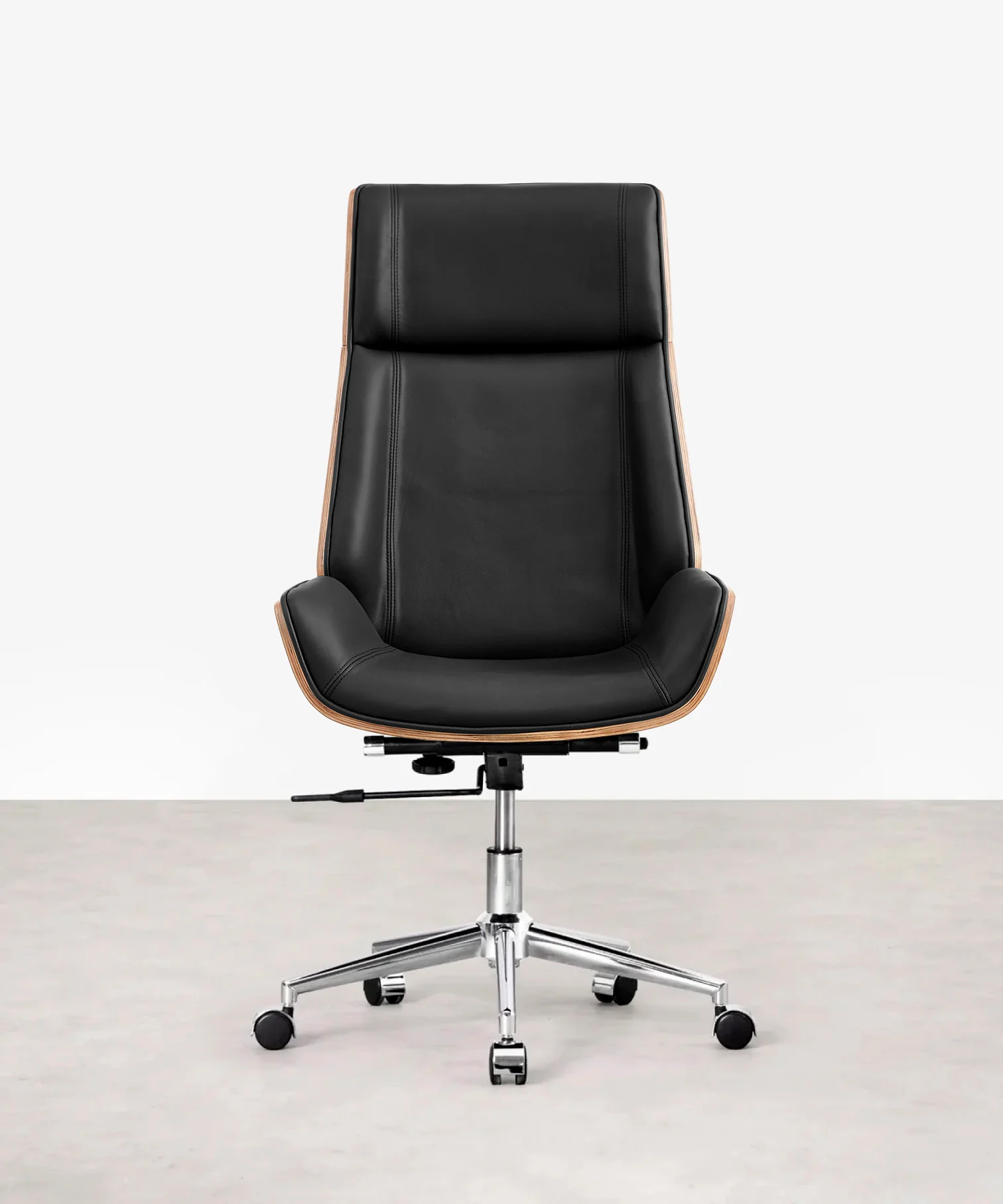 Silla de Escritorio de Piel y Madera Marvin - Image 10