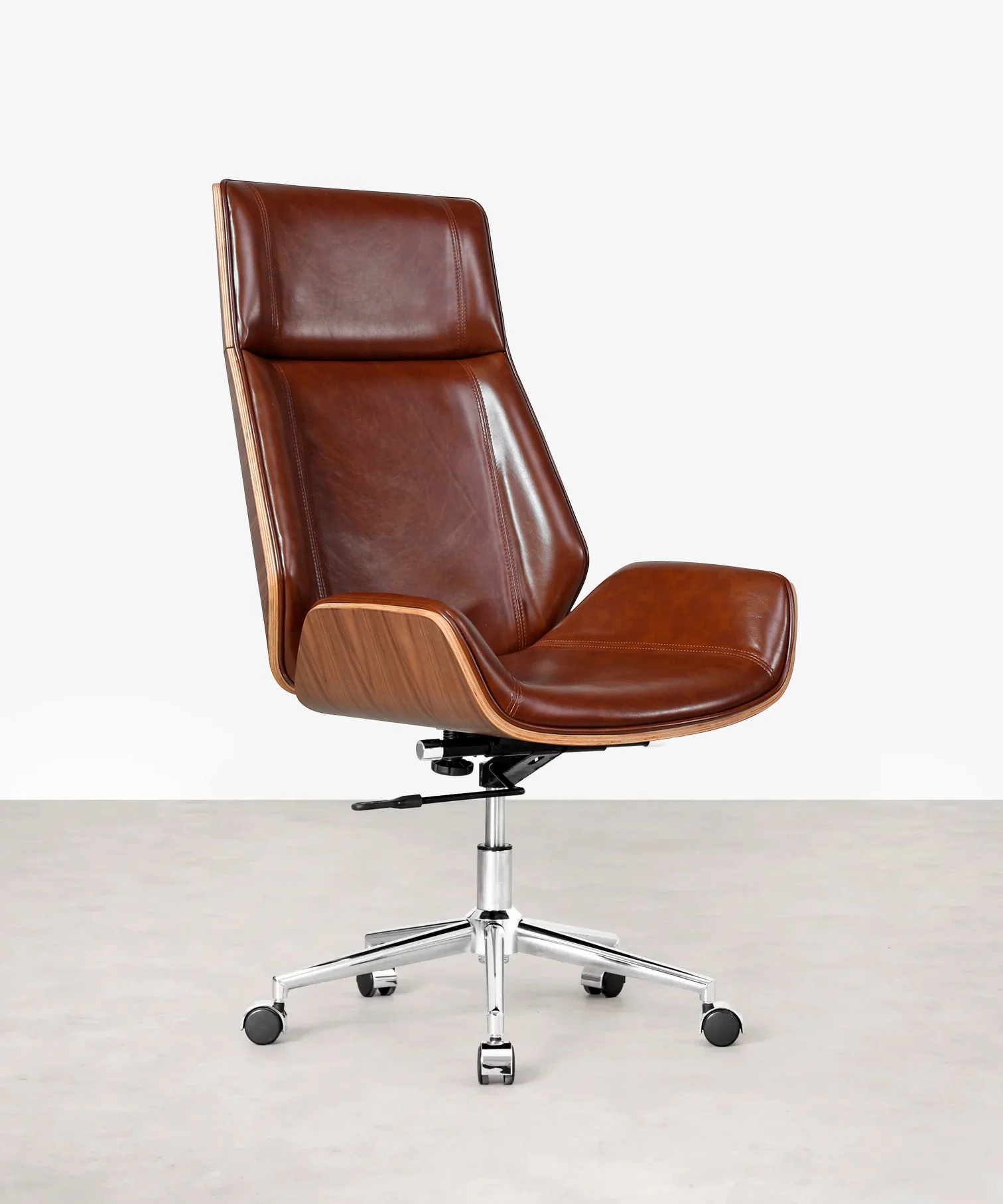 Silla de Escritorio de Piel y Madera Marvin - Image 15
