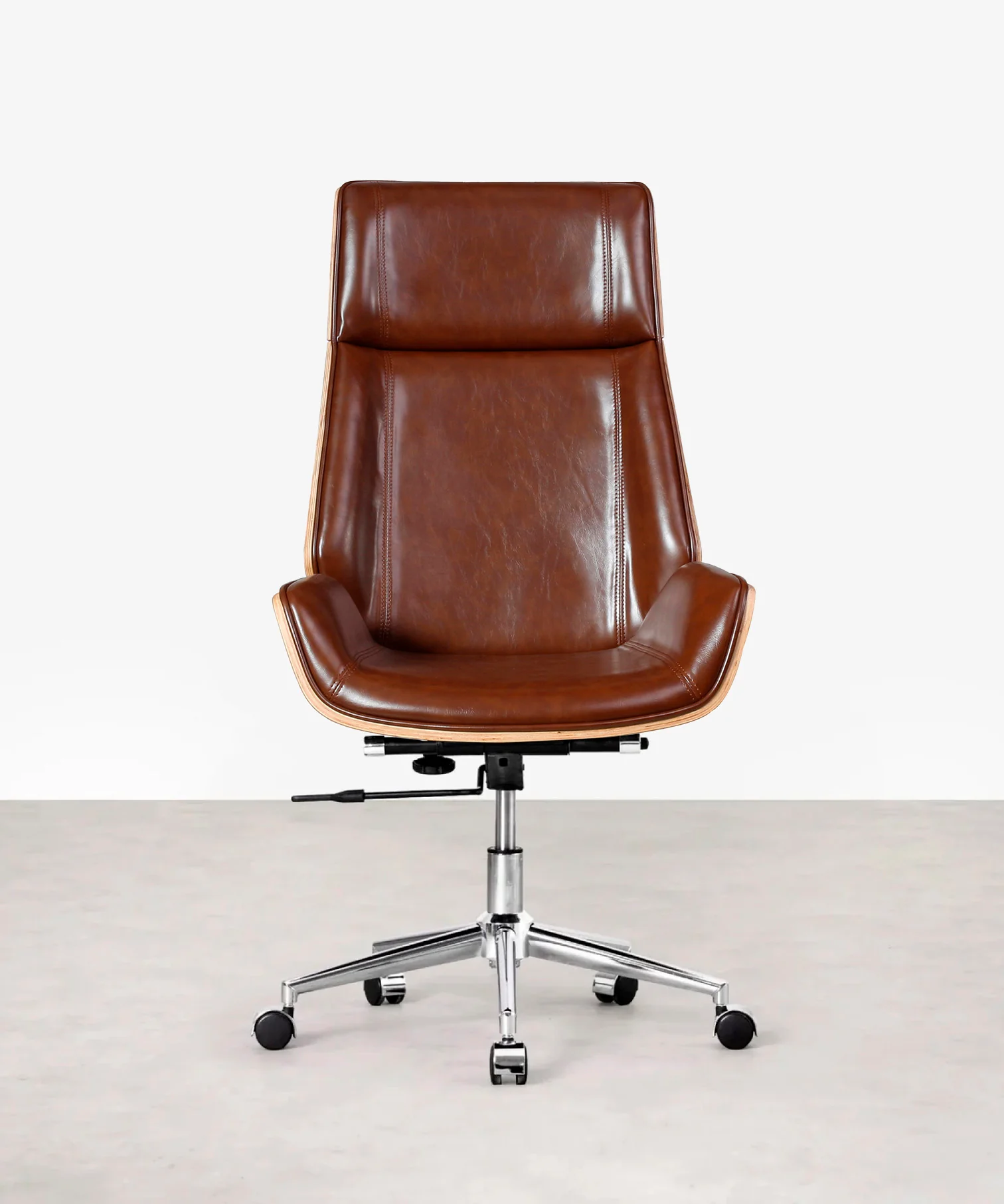 Silla de Escritorio de Piel y Madera Marvin - Image 17