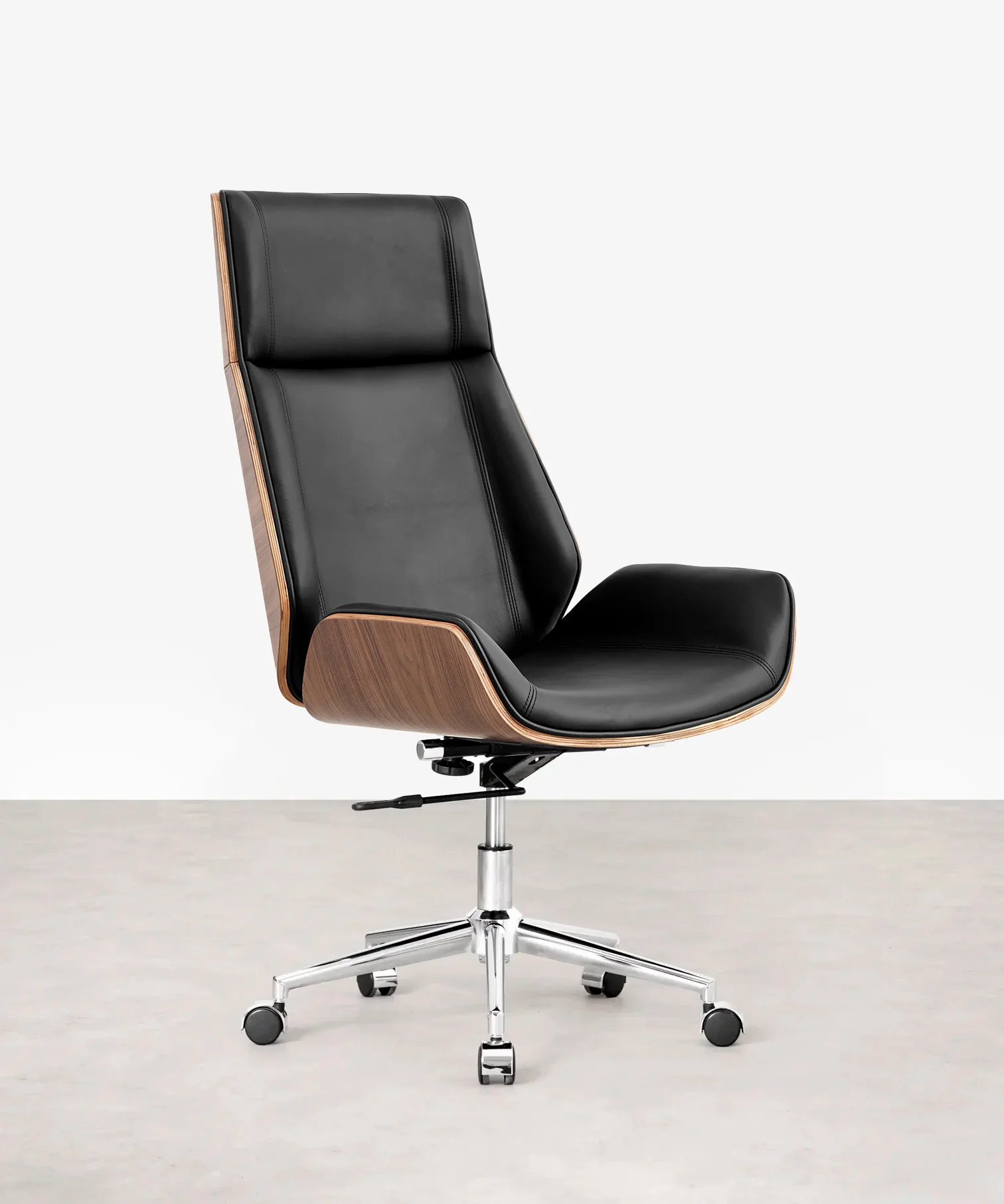 Silla de Escritorio de Piel y Madera Marvin - Image 8