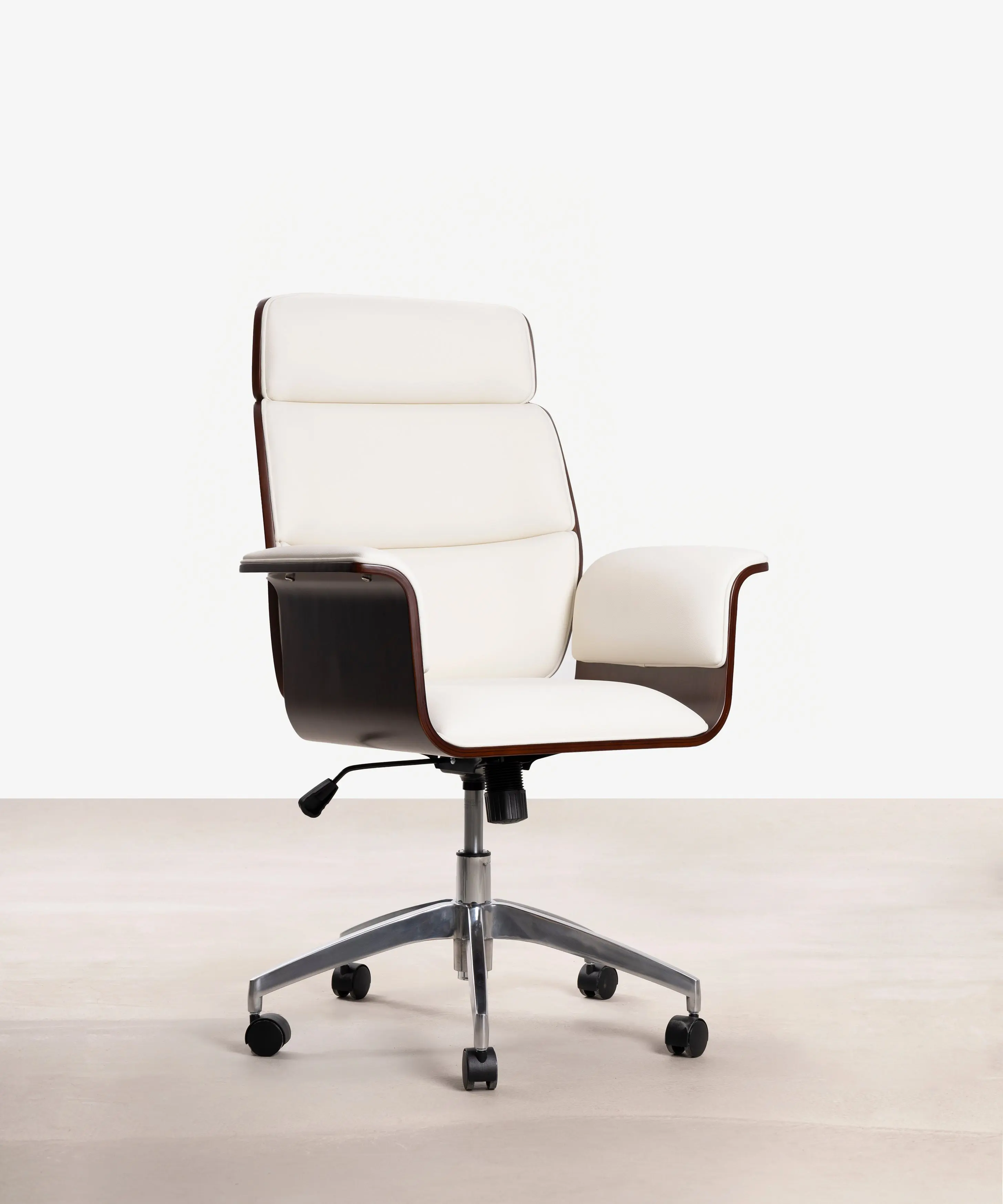 Silla de Escritorio de Polipiel y Madera Shiro