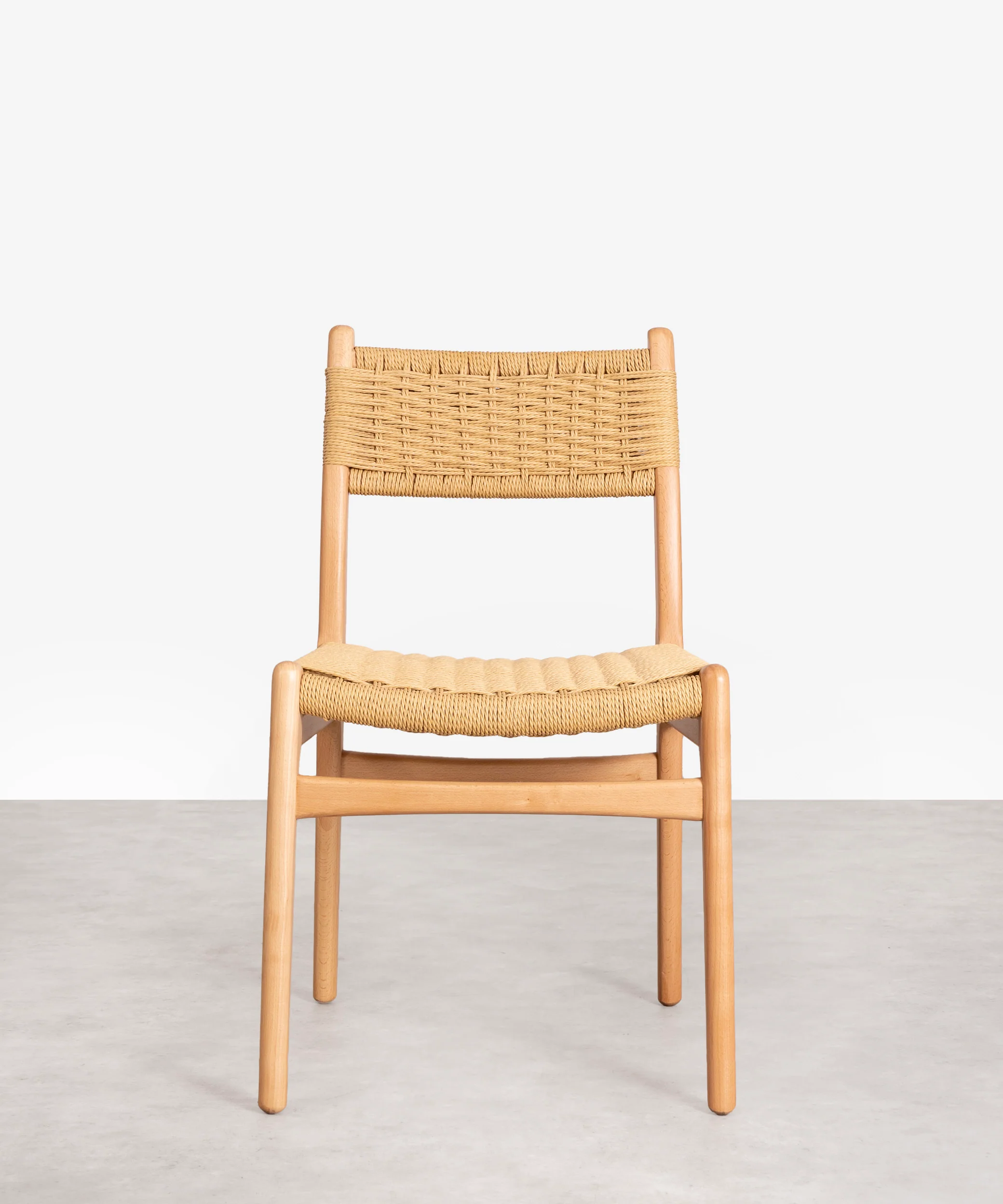 Silla de Comedor en Madera y Cuerda Trenzada Elowen - Image 3