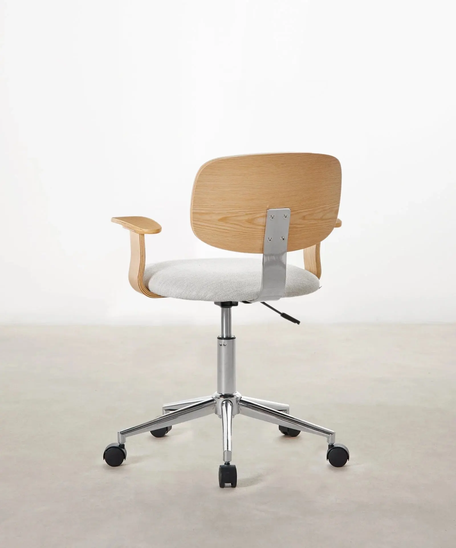 Silla de Escritorio de Madera y Tapizada Ajustable Morgan - Image 3