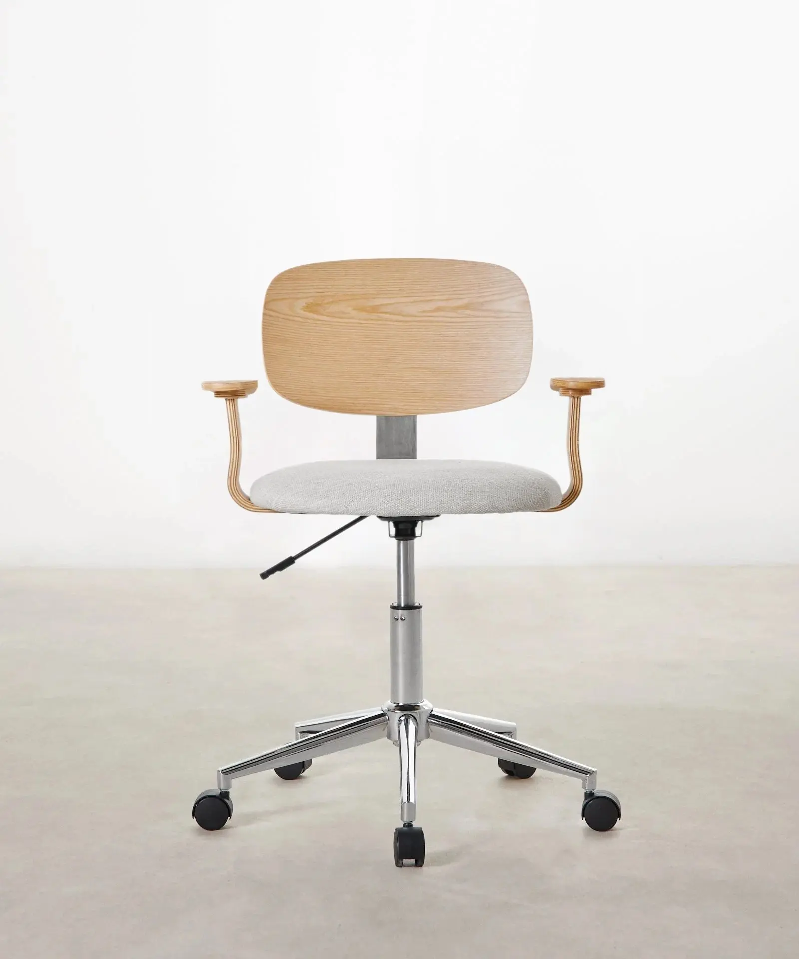 Silla de Escritorio de Madera y Tapizada Ajustable Morgan - Image 4