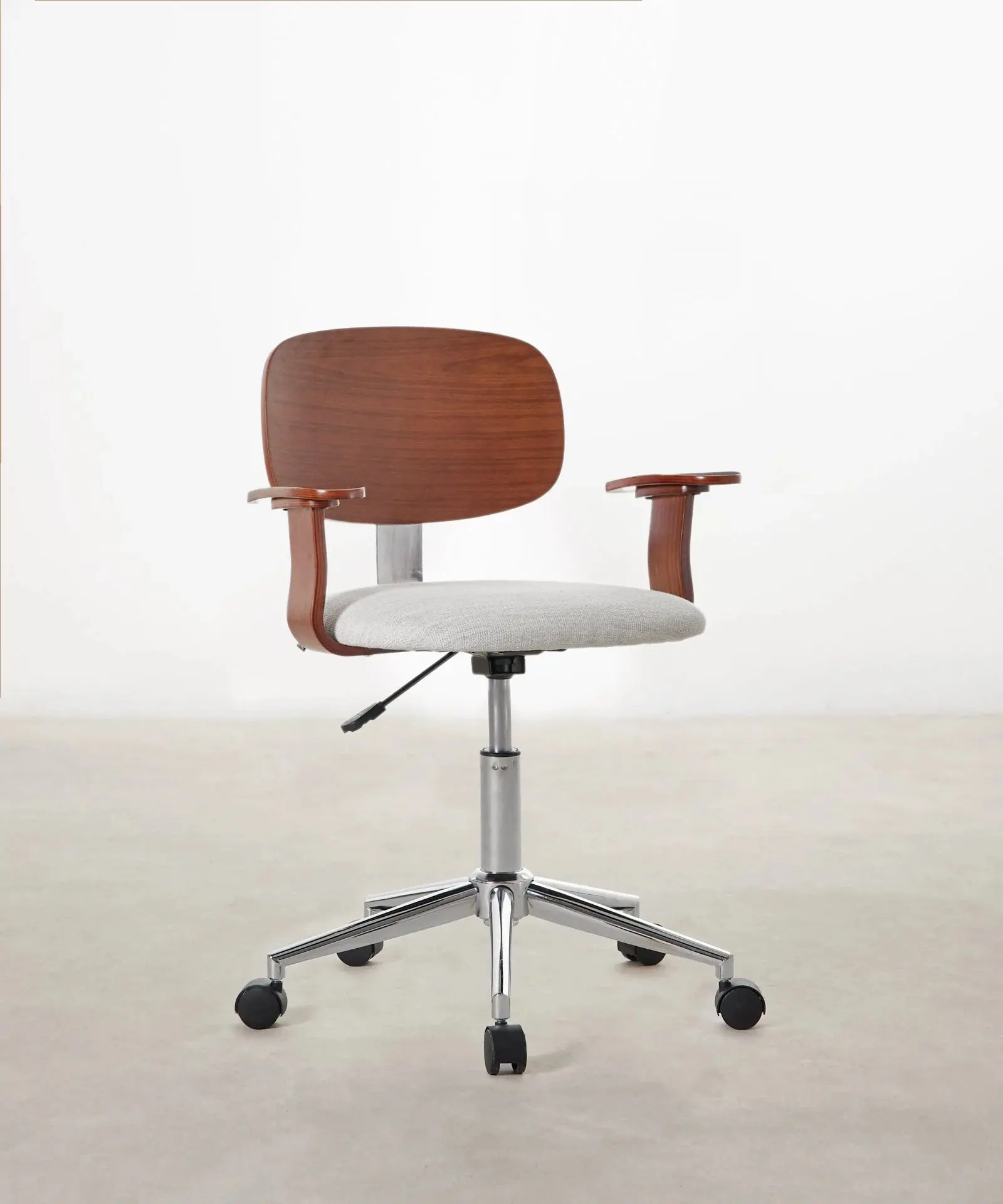 Silla de Escritorio de Madera y Tapizada Ajustable Morgan - Image 5