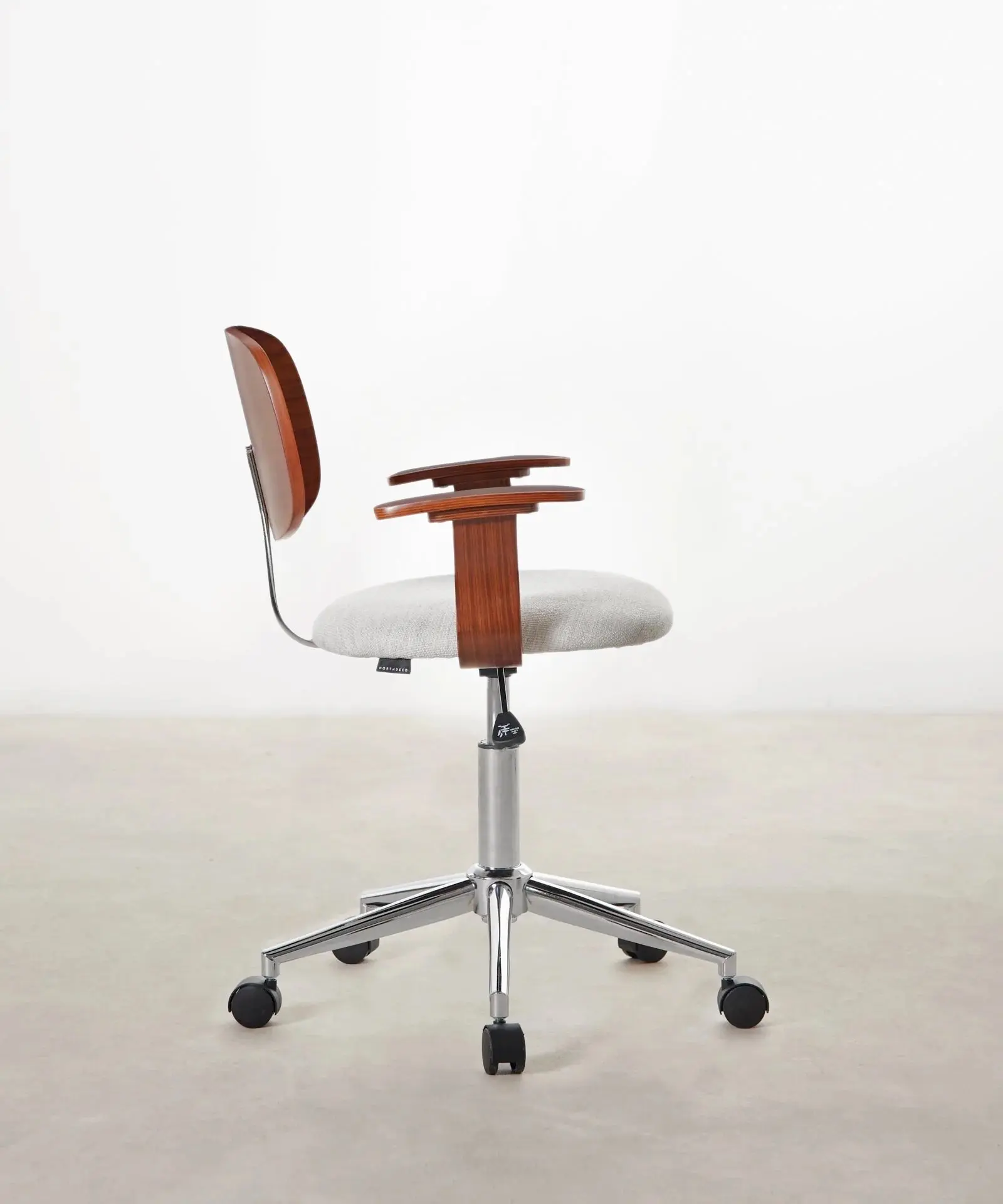 Silla de Escritorio de Madera y Tapizada Ajustable Morgan - Image 6