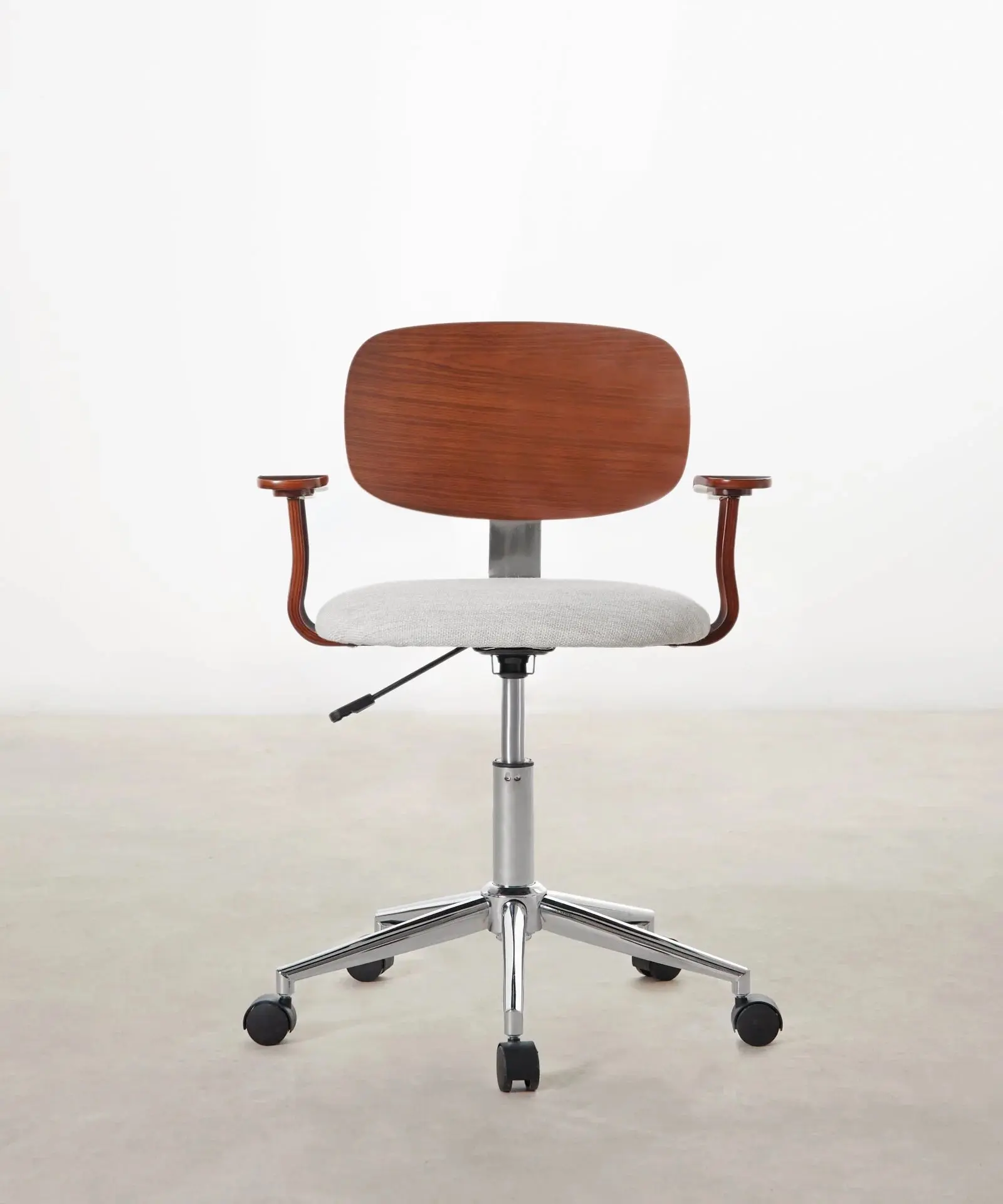 Silla de Escritorio de Madera y Tapizada Ajustable Morgan - Image 8