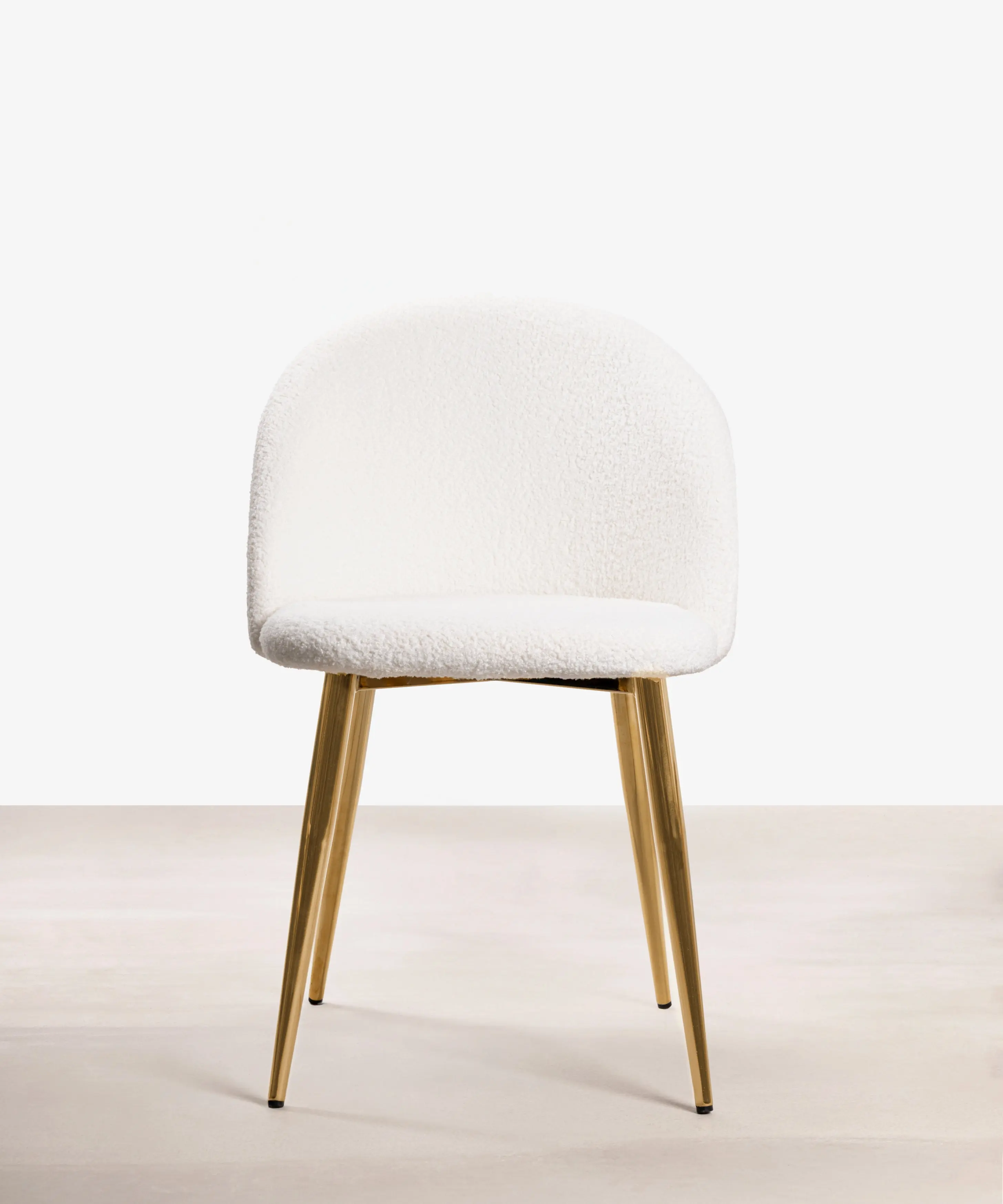 Silla de Comedor en Metal y Tejido Teddy Freya Gold - Image 3