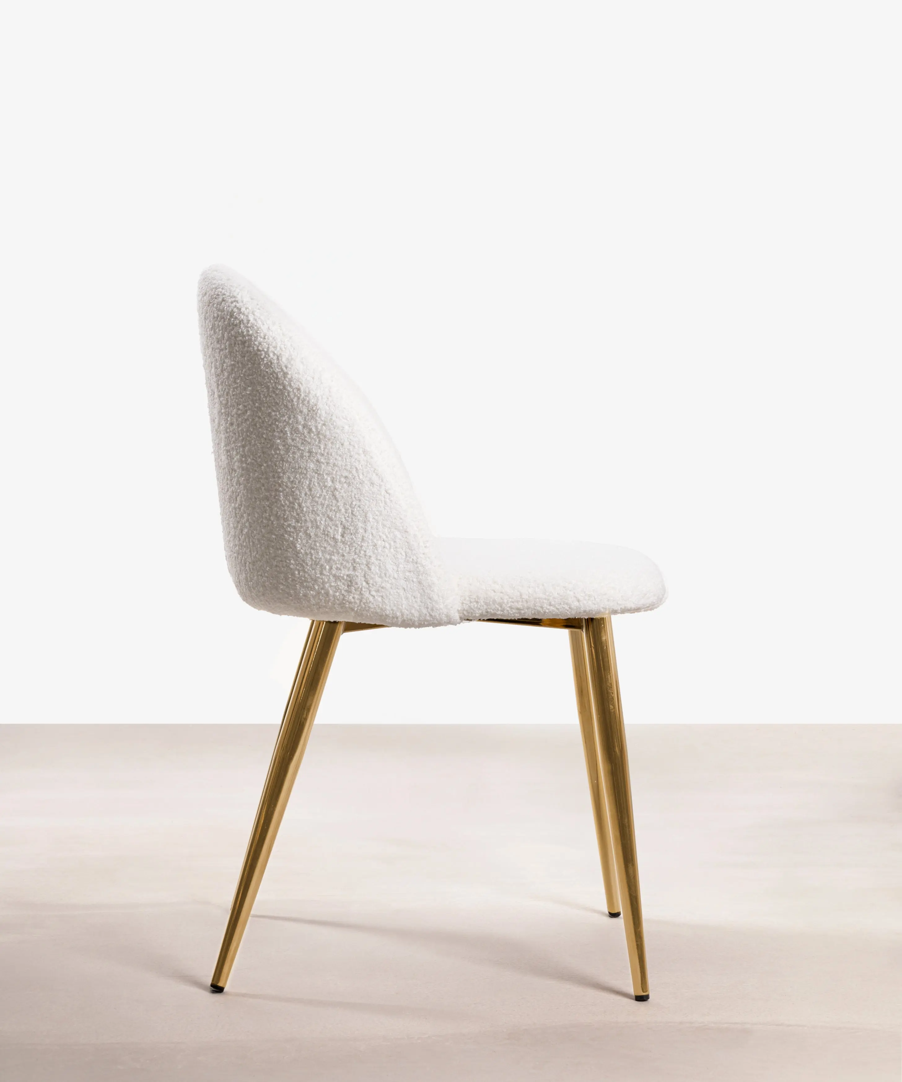 Silla de Comedor en Metal y Tejido Teddy Freya Gold - Image 4