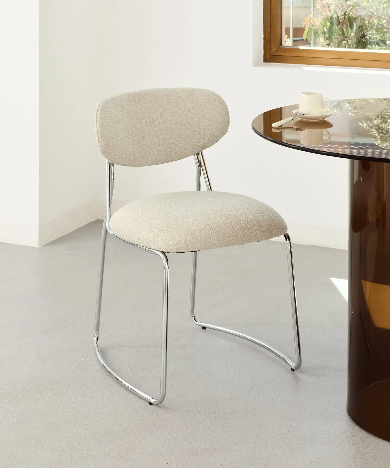 Silla de Comedor de Tela y metal Moritz