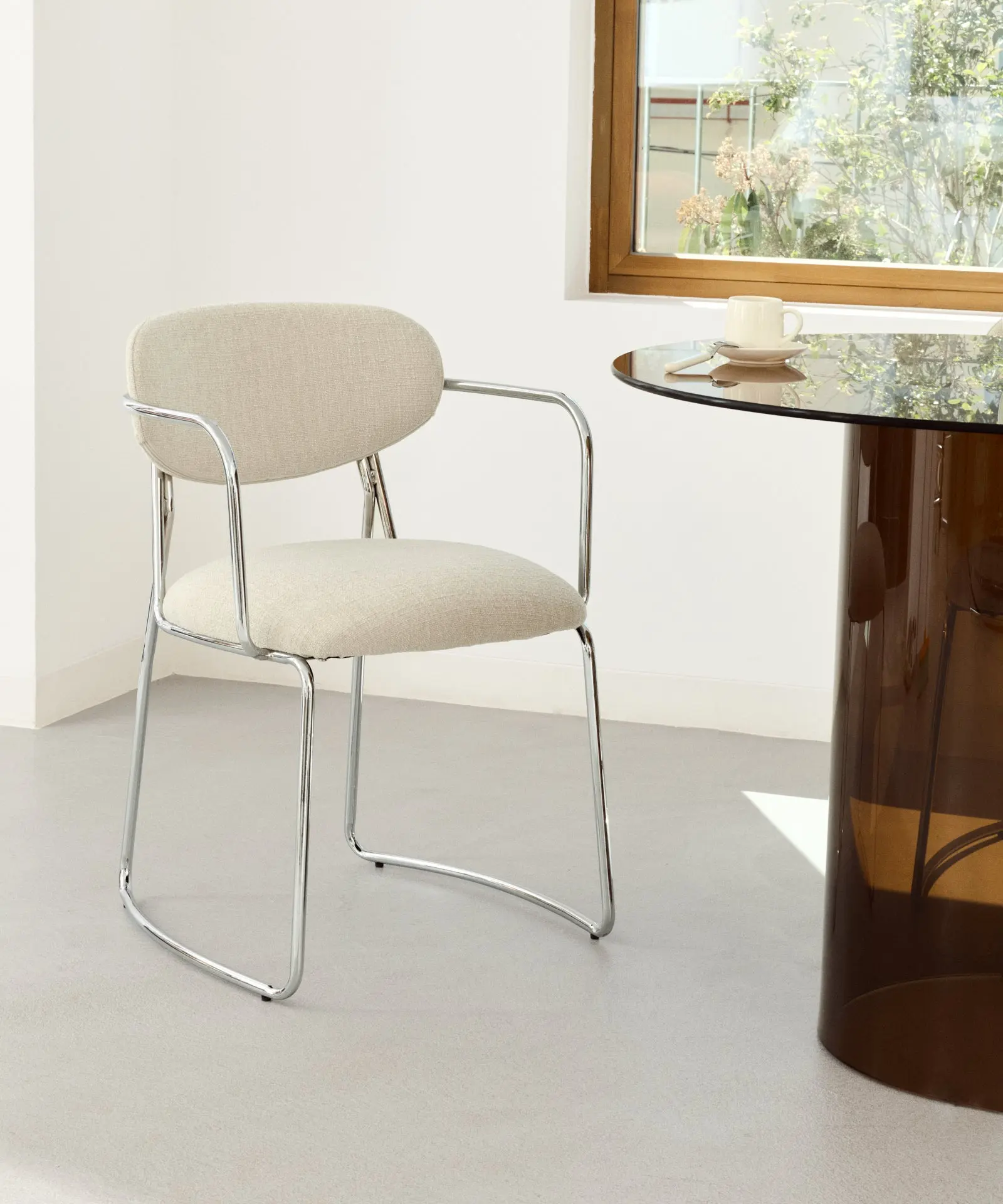 Silla de Comedor de Tela y Metal con Reposabrazos Moritz Arms - Image 11