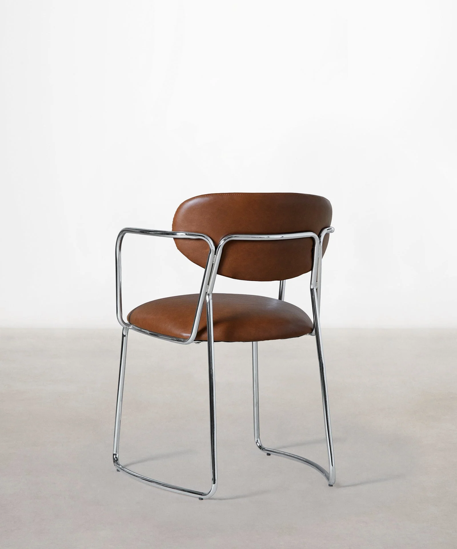 Silla de Comedor de Polipiel y Metal con Reposabrazos Moritz PU - Image 4
