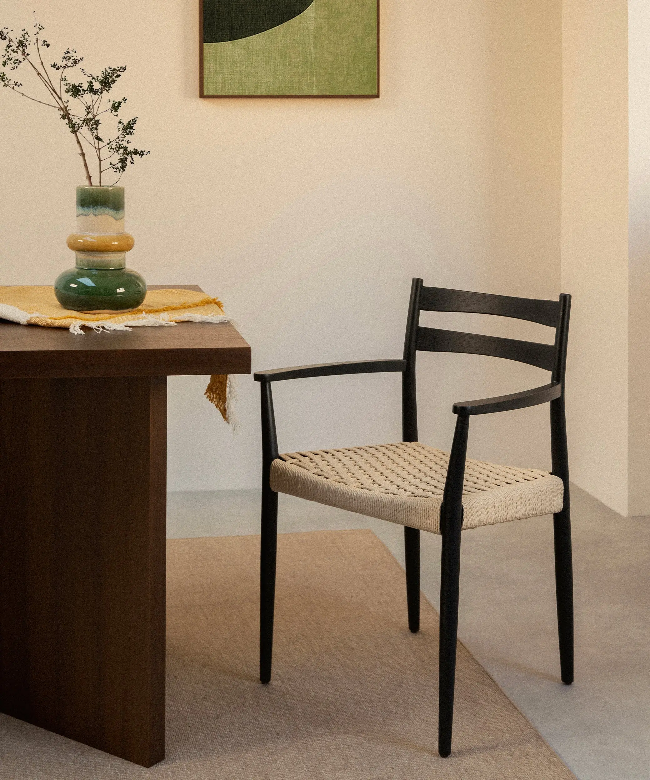 Silla de Comedor en Madera y Cuerda Trenzada con Reposabrazos Nona Arms - Image 18