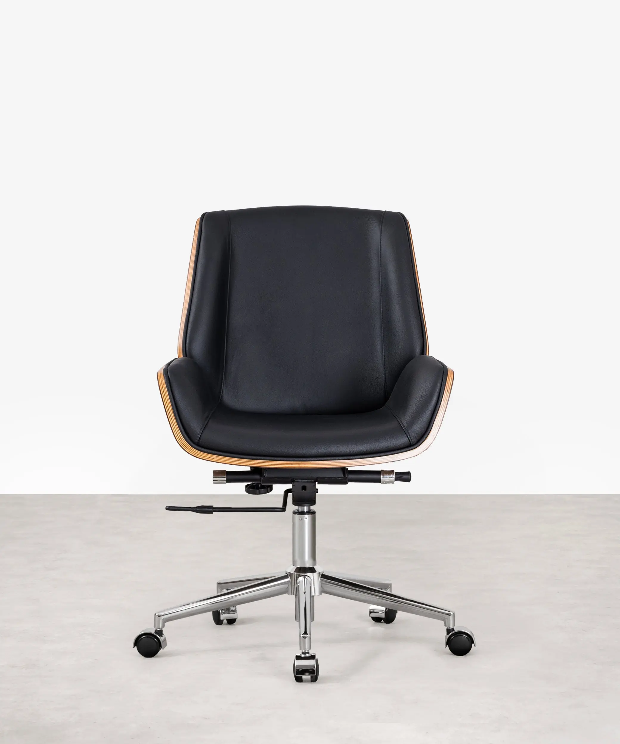 Silla de Escritorio de Piel y Madera Rocket - Image 3