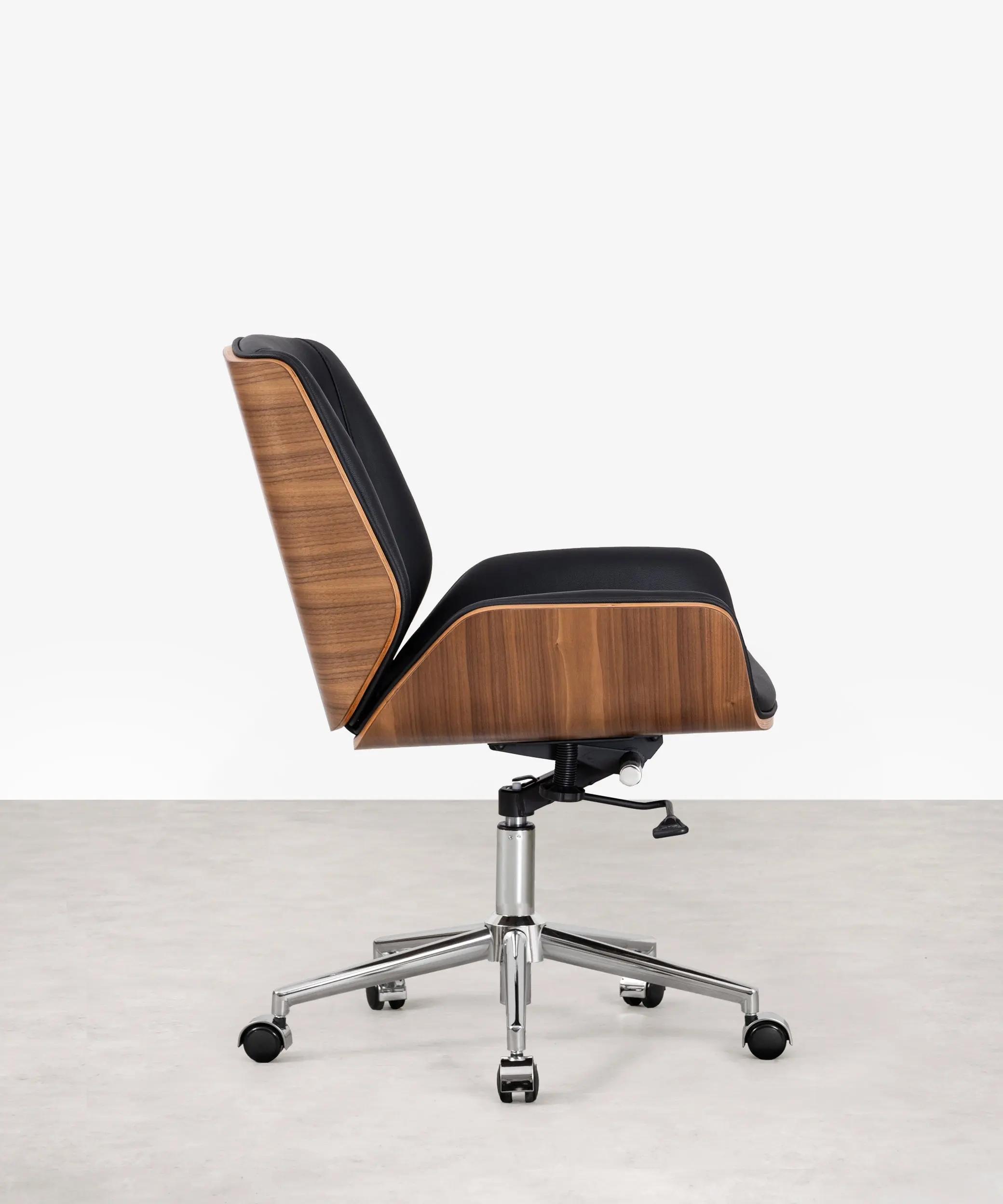Silla de Escritorio de Piel y Madera Rocket - Image 4