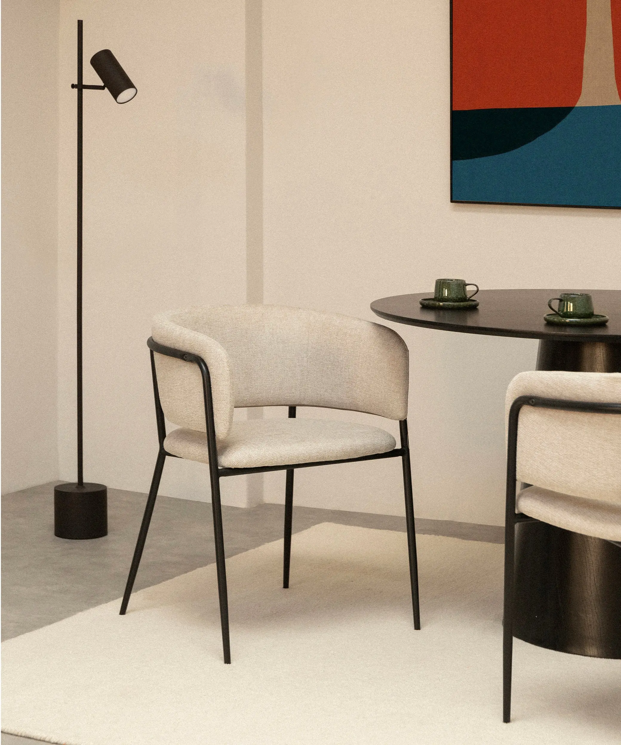 Silla de Comedor en Tela y Metal con Reposabrazos Teresa - Image 11