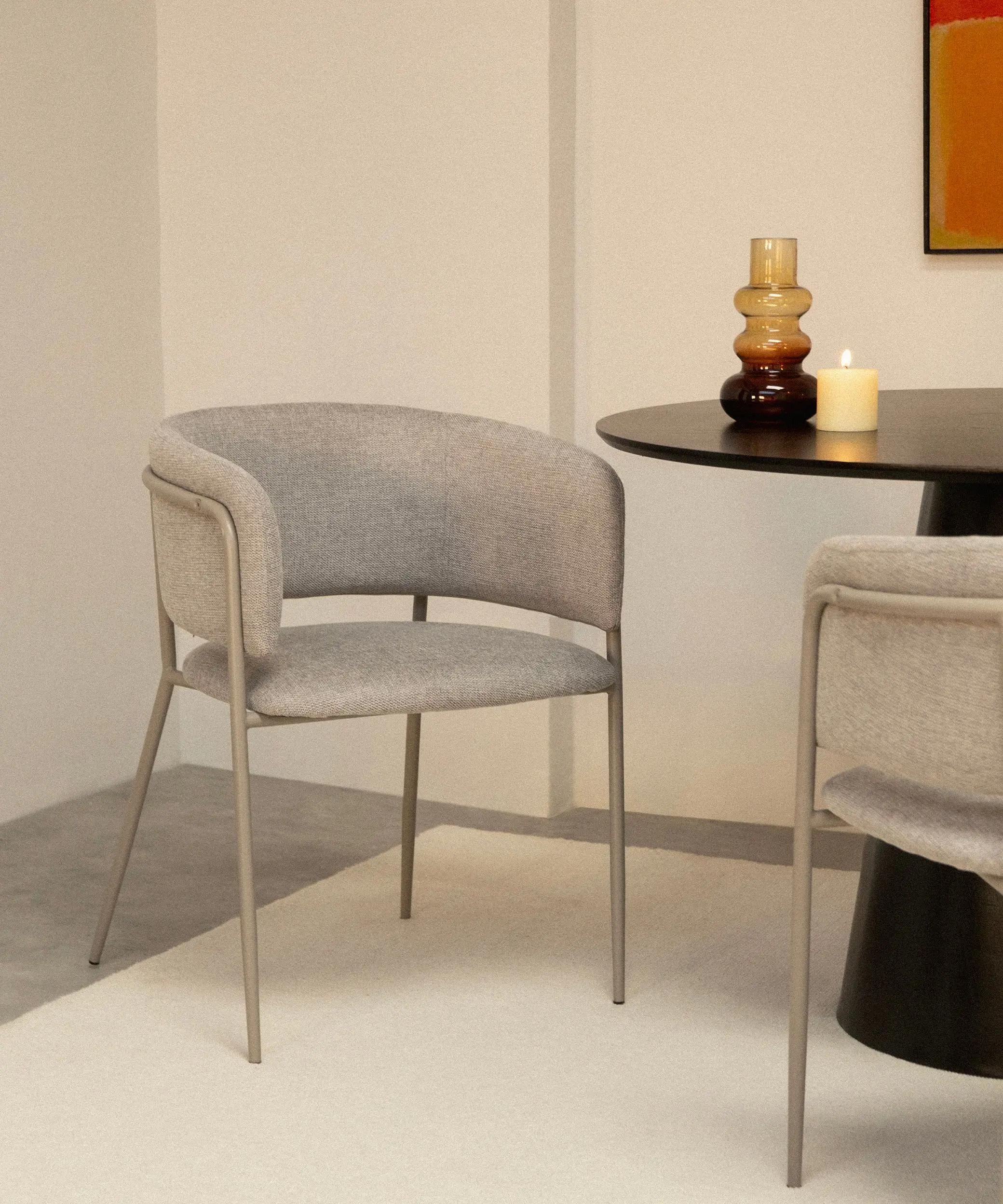 Silla de Comedor en Tela y Metal con Reposabrazos Teresa - Image 2