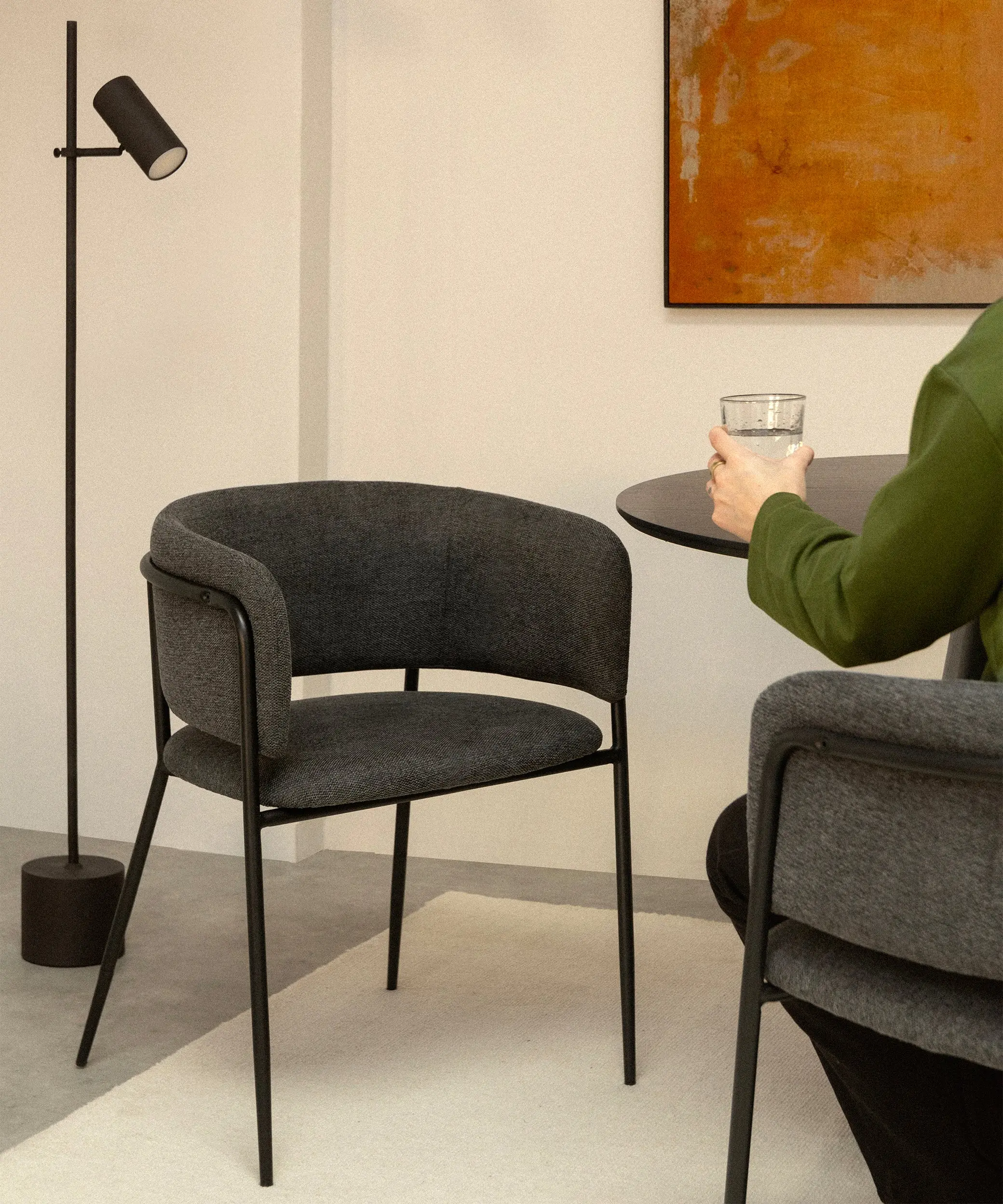 Silla de Comedor en Tela y Metal con Reposabrazos Teresa - Image 20