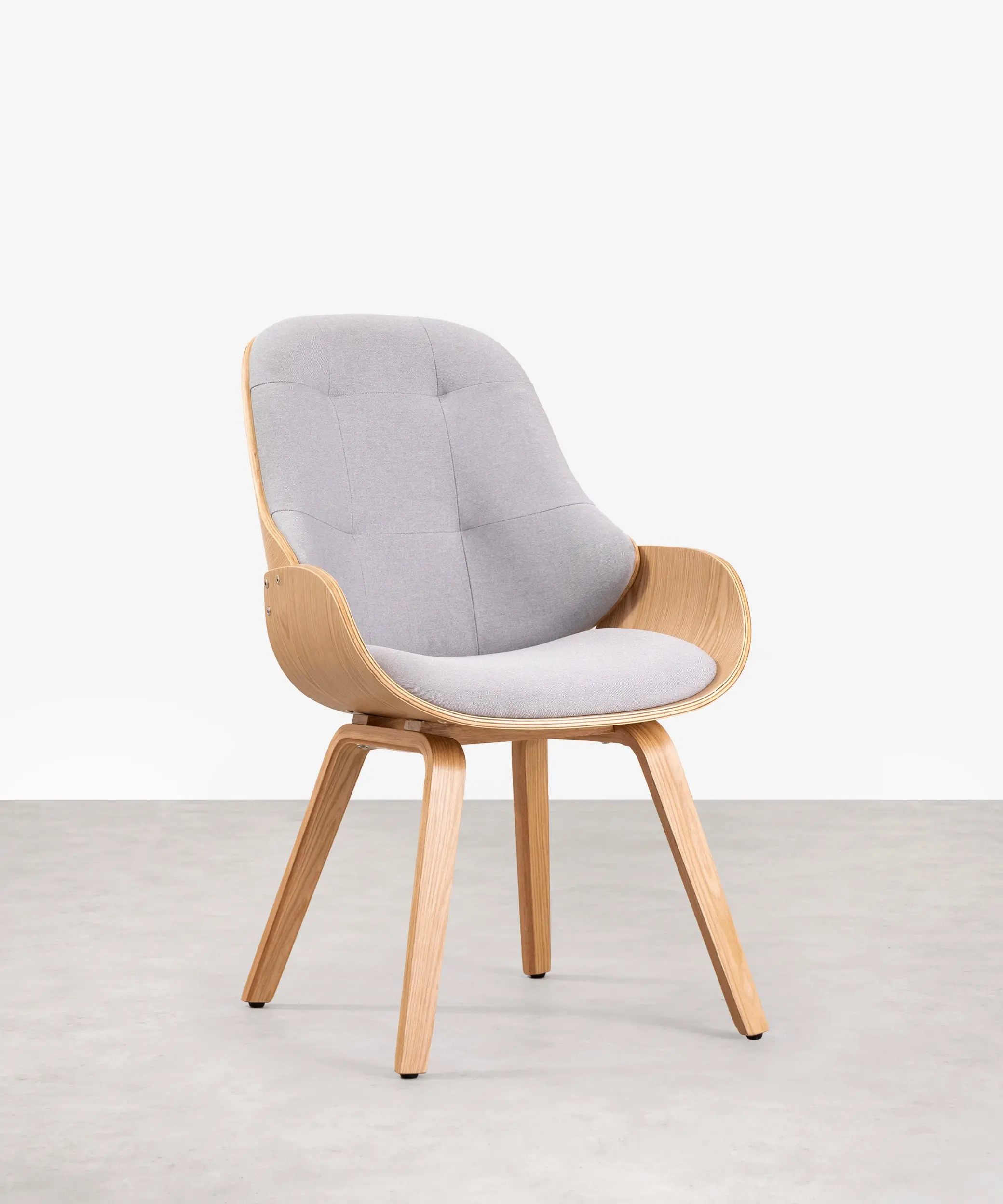 Sillón de Madera Tapizado en Tela y Lino con Reposapiés Benson - Image 4