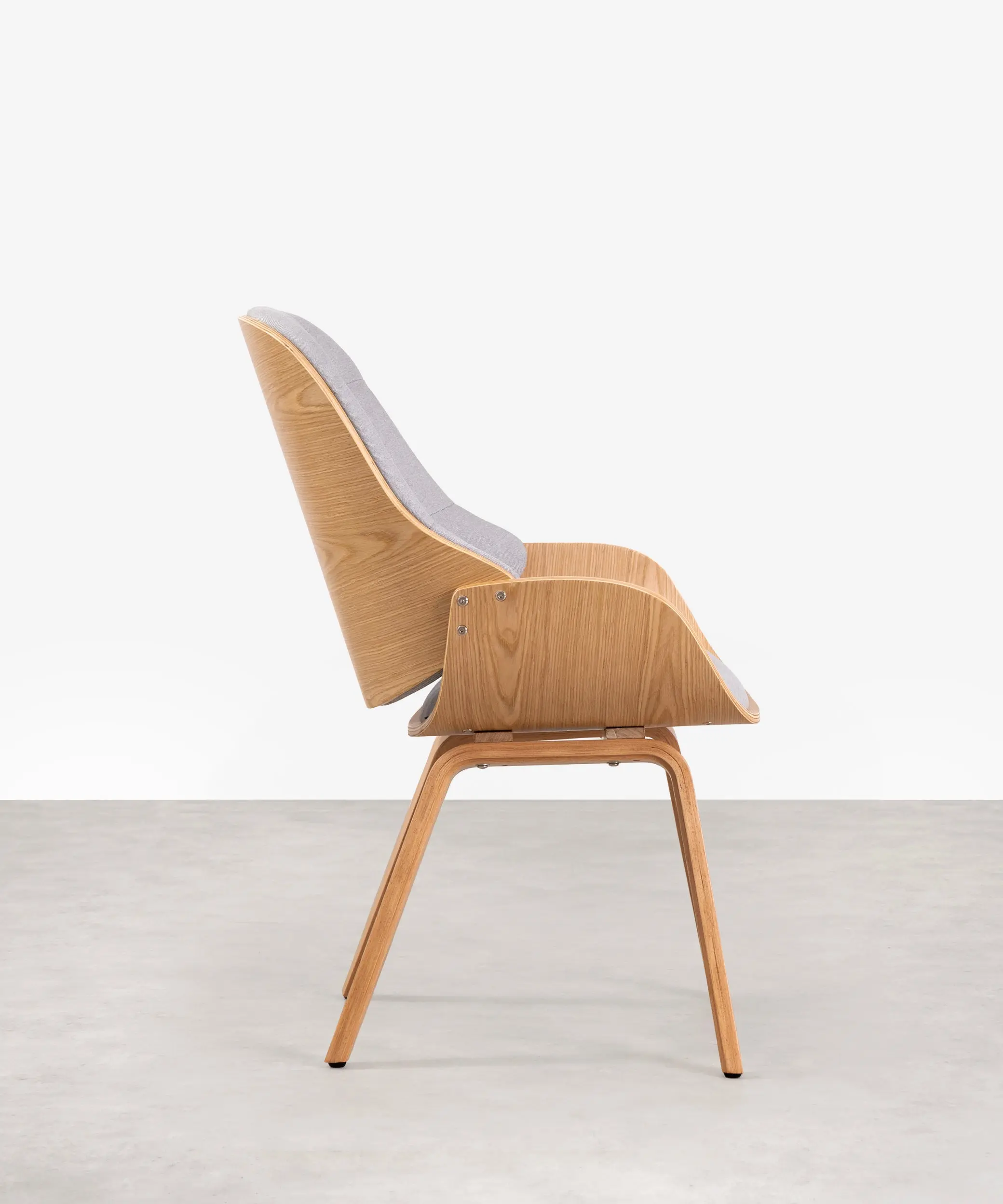 Sillón de Madera Tapizado en Tela y Lino con Reposapiés Benson - Image 6