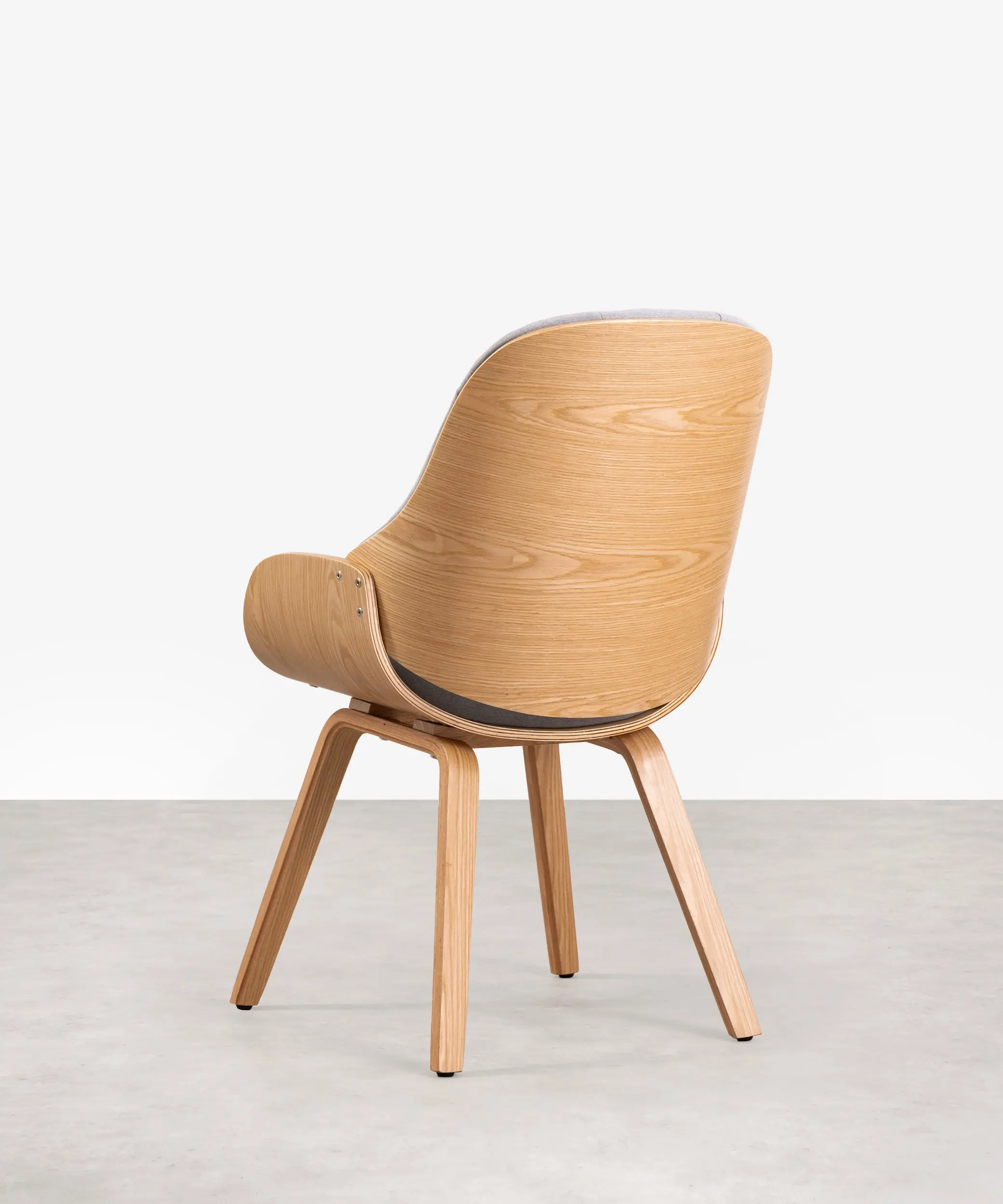 Sillón de Madera Tapizado en Tela y Lino con Reposapiés Benson - Image 7