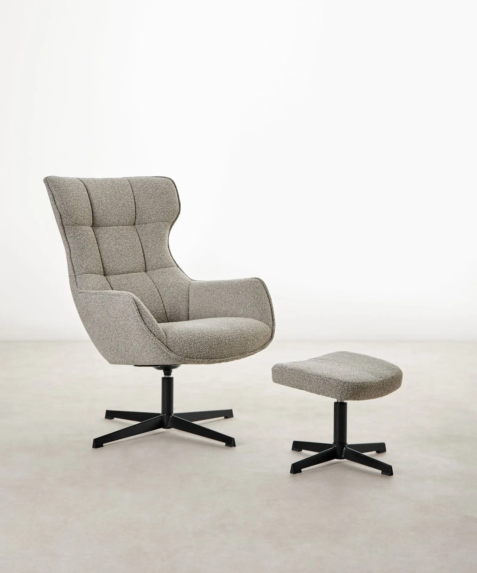Sillón tapizado en tela bouclé con Ottoman Elsa - Image 7