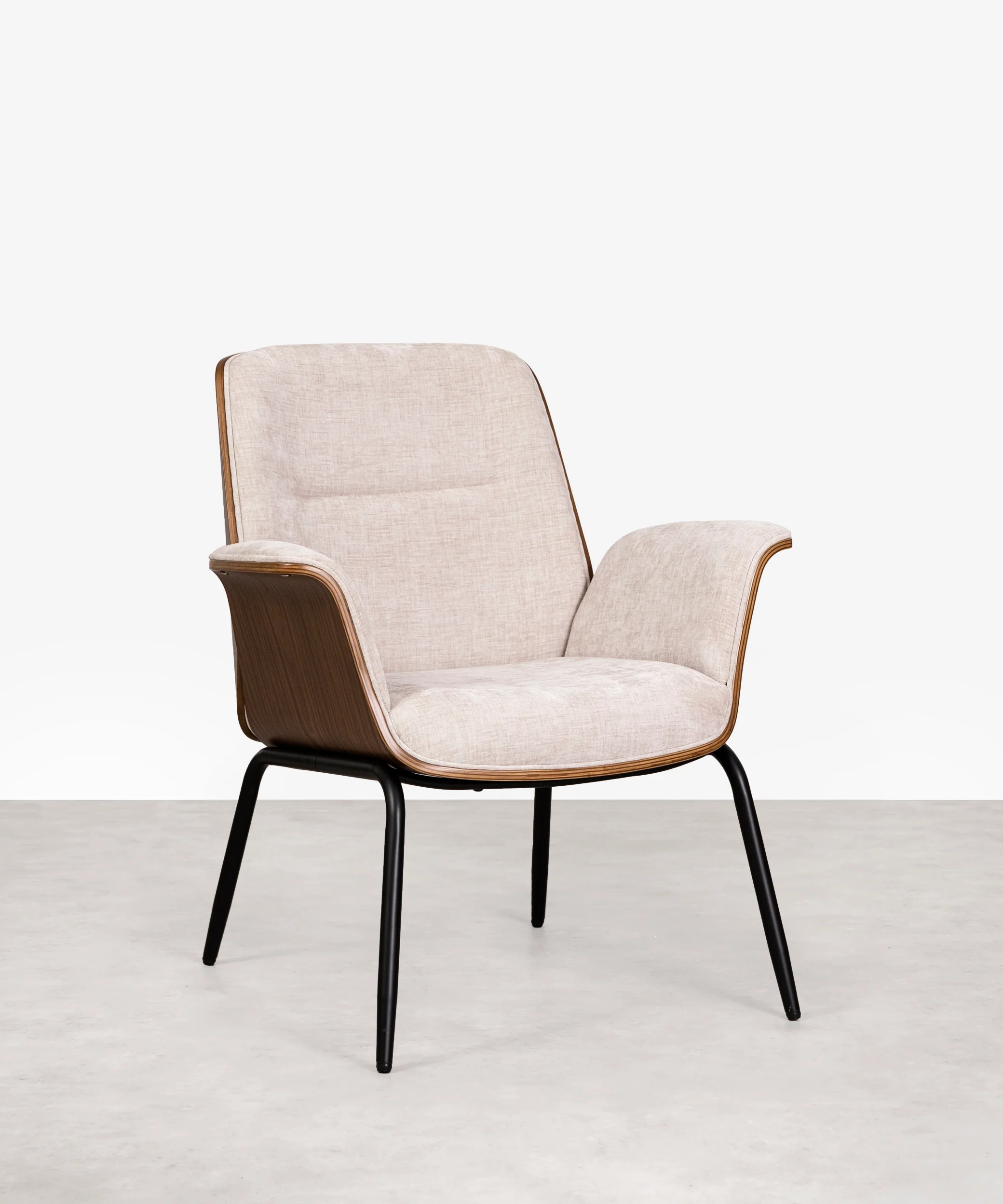 Sillón de Tela Chenilla y Madera Vick - Image 3