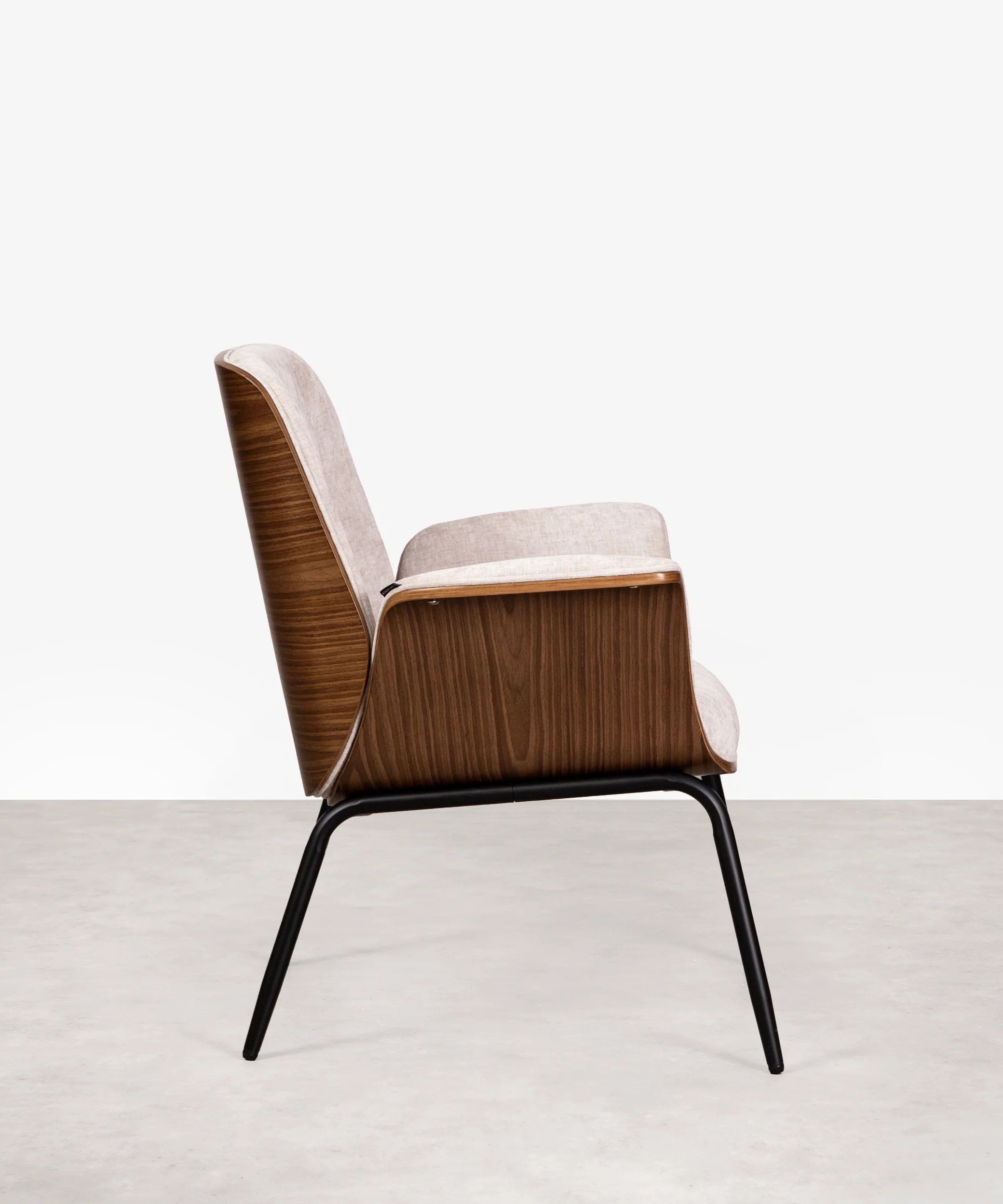 Sillón de Tela Chenilla y Madera Vick - Image 4