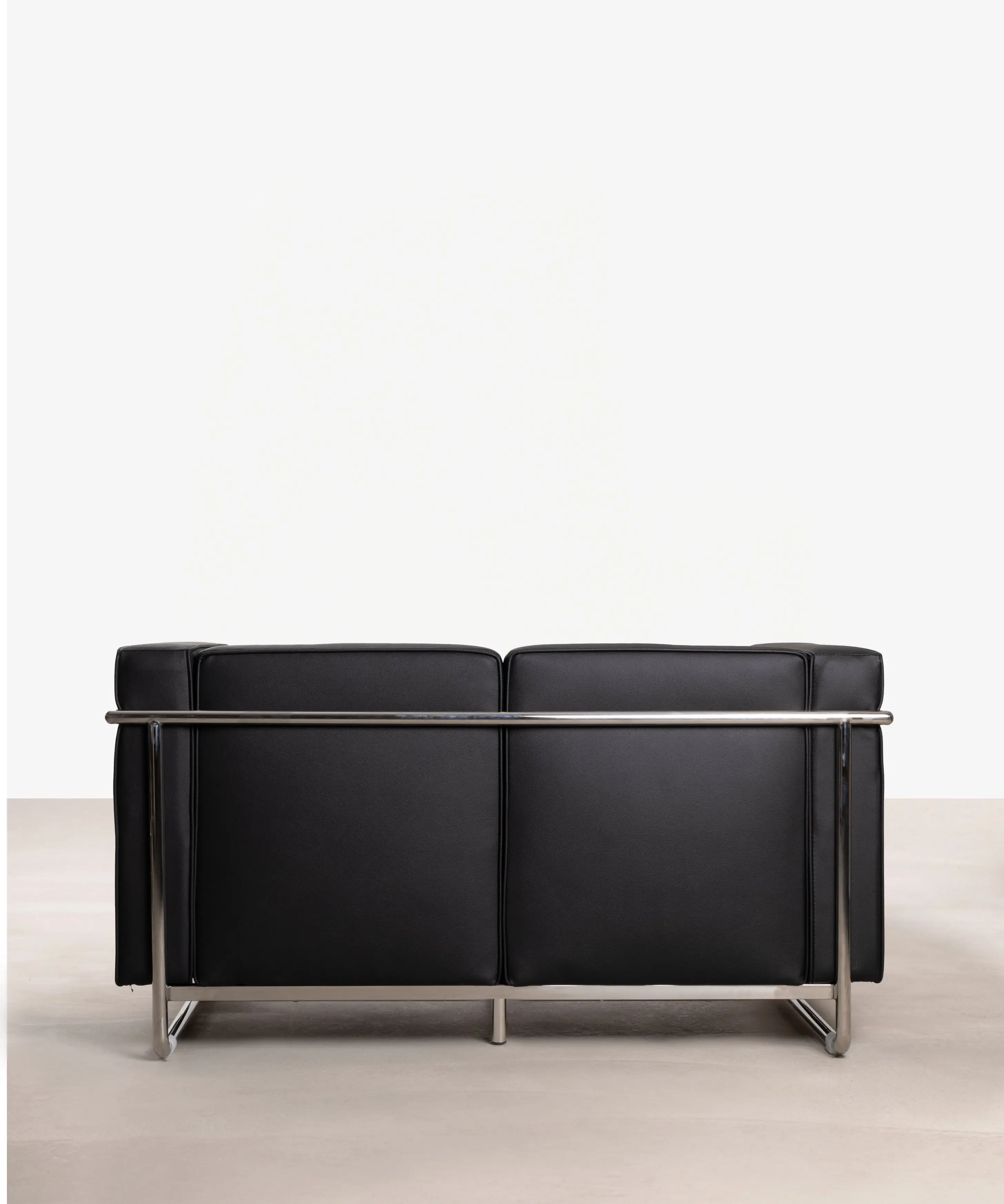 Sofá de 2 Plazas en Piel Italiana y Metal Box - Image 9