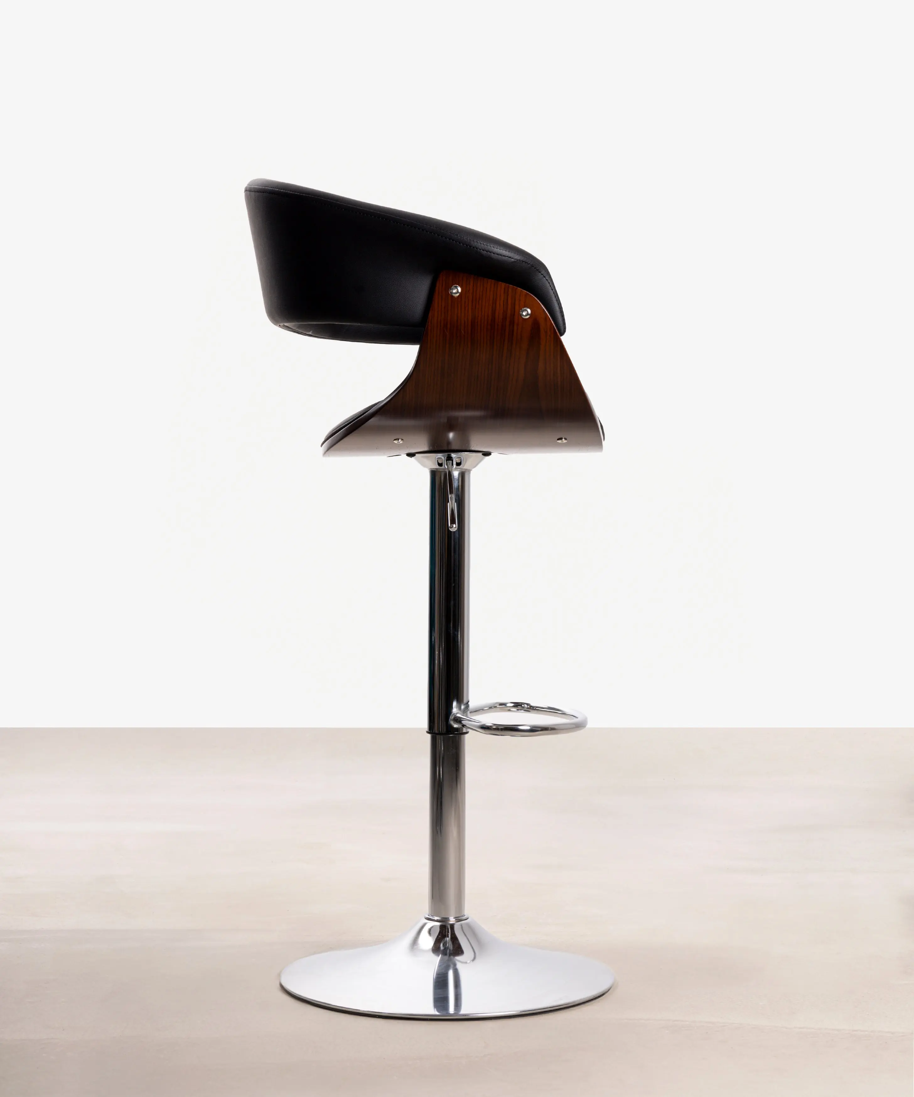 Taburete de Madera y Polipiel Regulable Beckett - Image 3